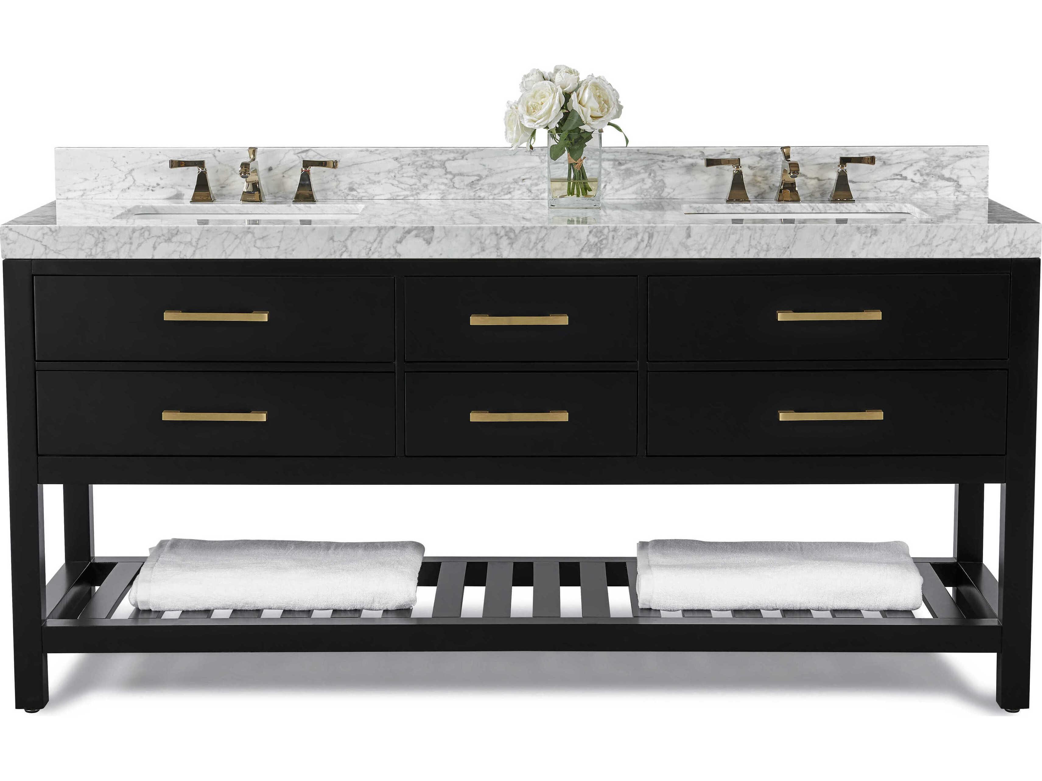 Ancerre Designs Elizabeth Black Onyx 72" Vanity