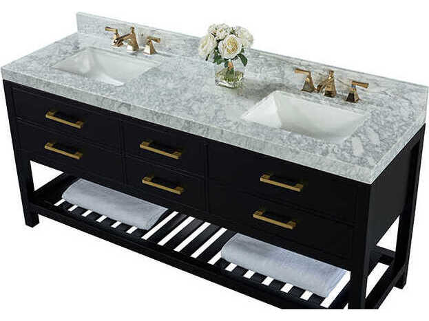 Ancerre Designs Elizabeth Black Onyx 72" Vanity
