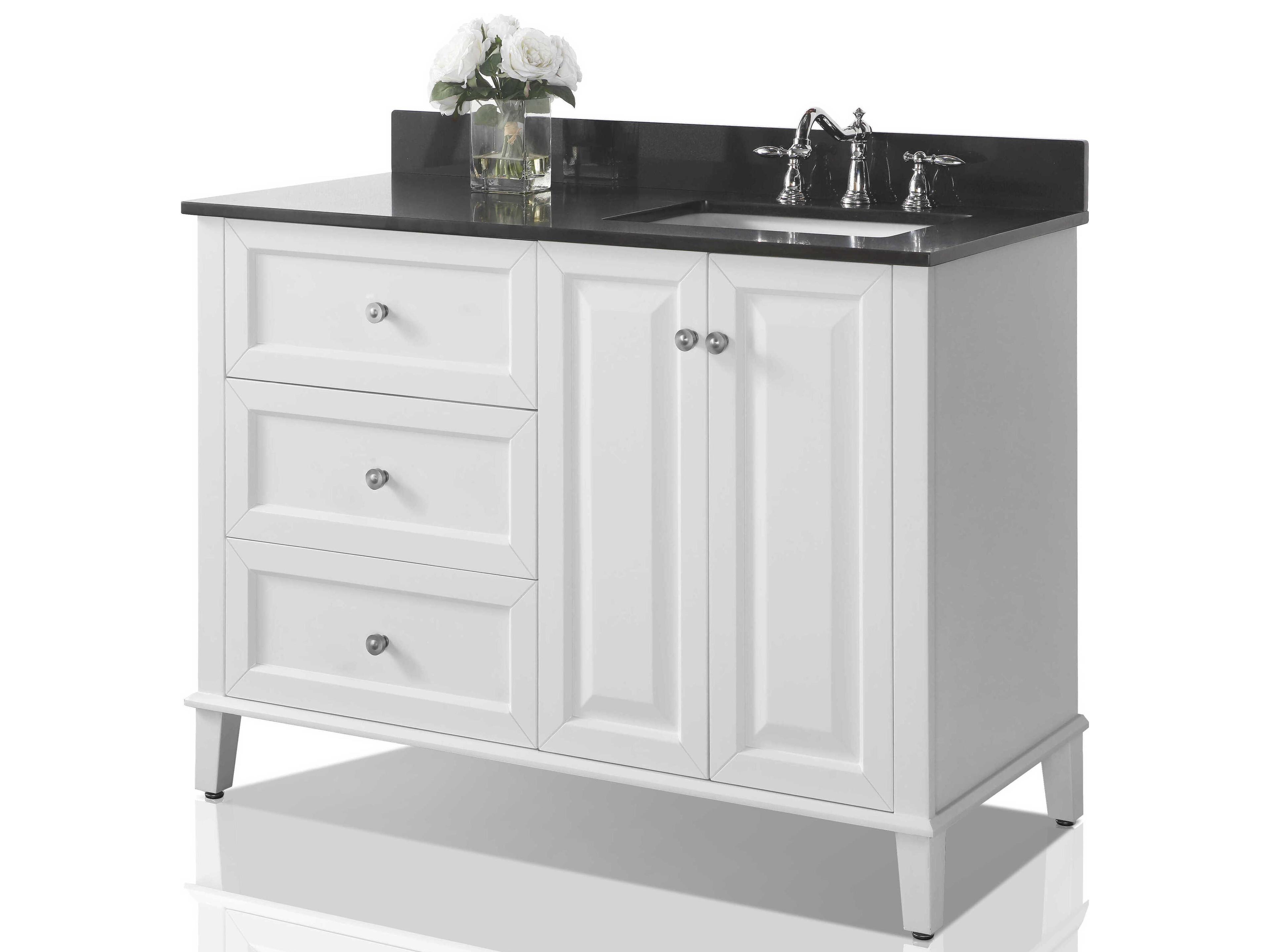 Ancerre Designs Hannah White 48" Right Basin Vanity