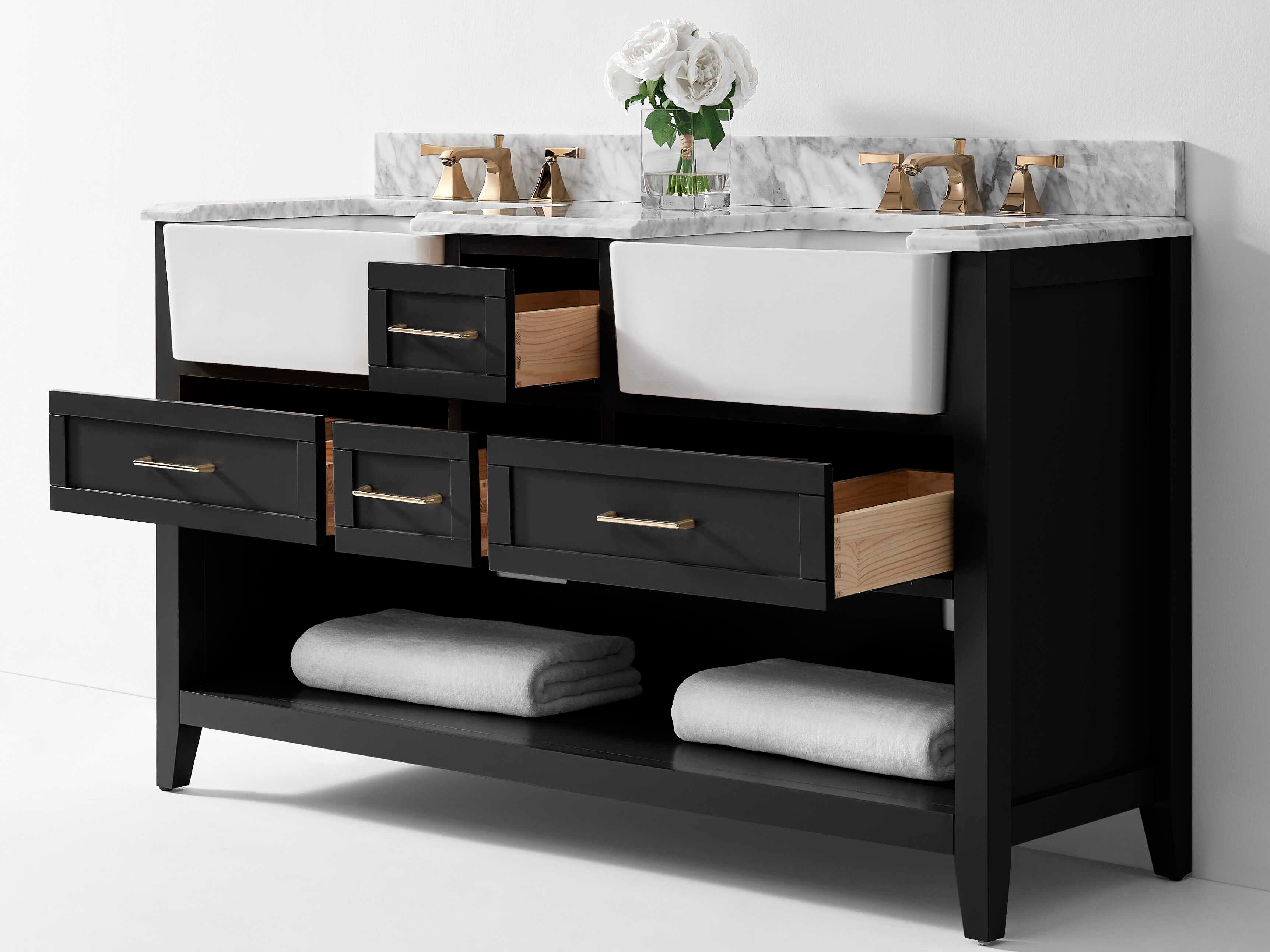 Ancerre Designs Hayley Black Onyx 60" Vanity
