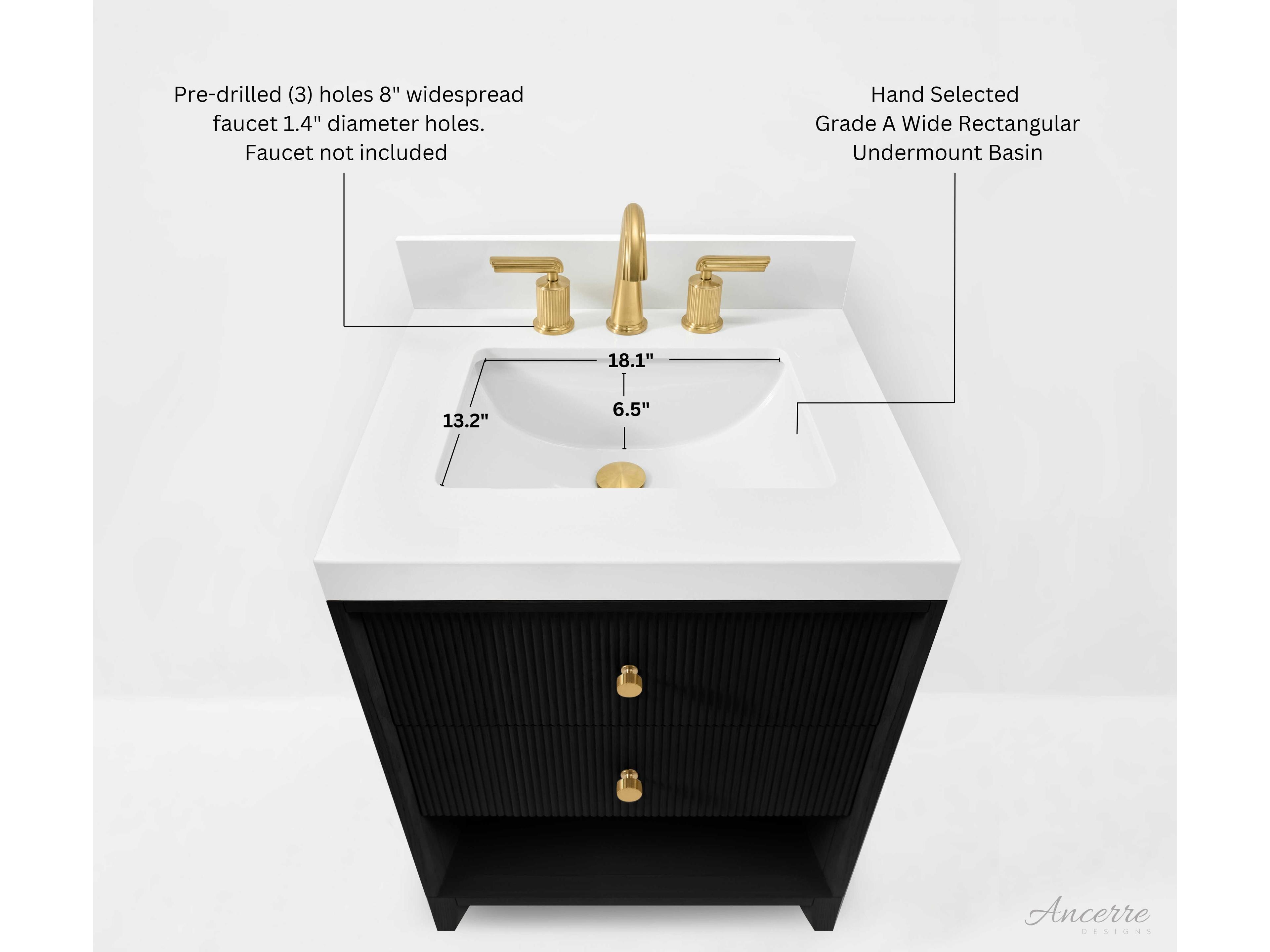 Ancerre Designs Momo Black Oak 24" Vanity