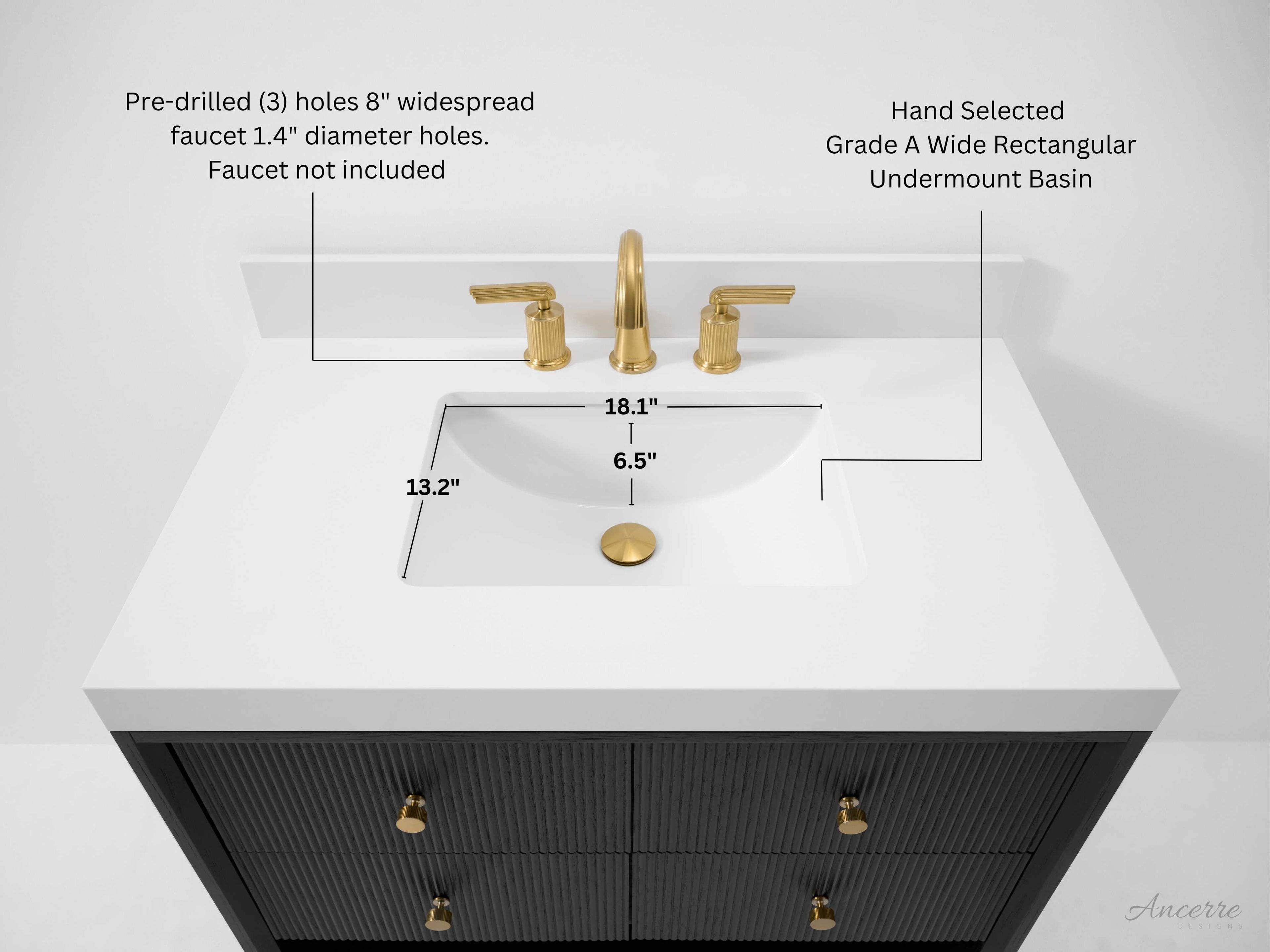 Ancerre Designs Momo Black Oak 36" Vanity