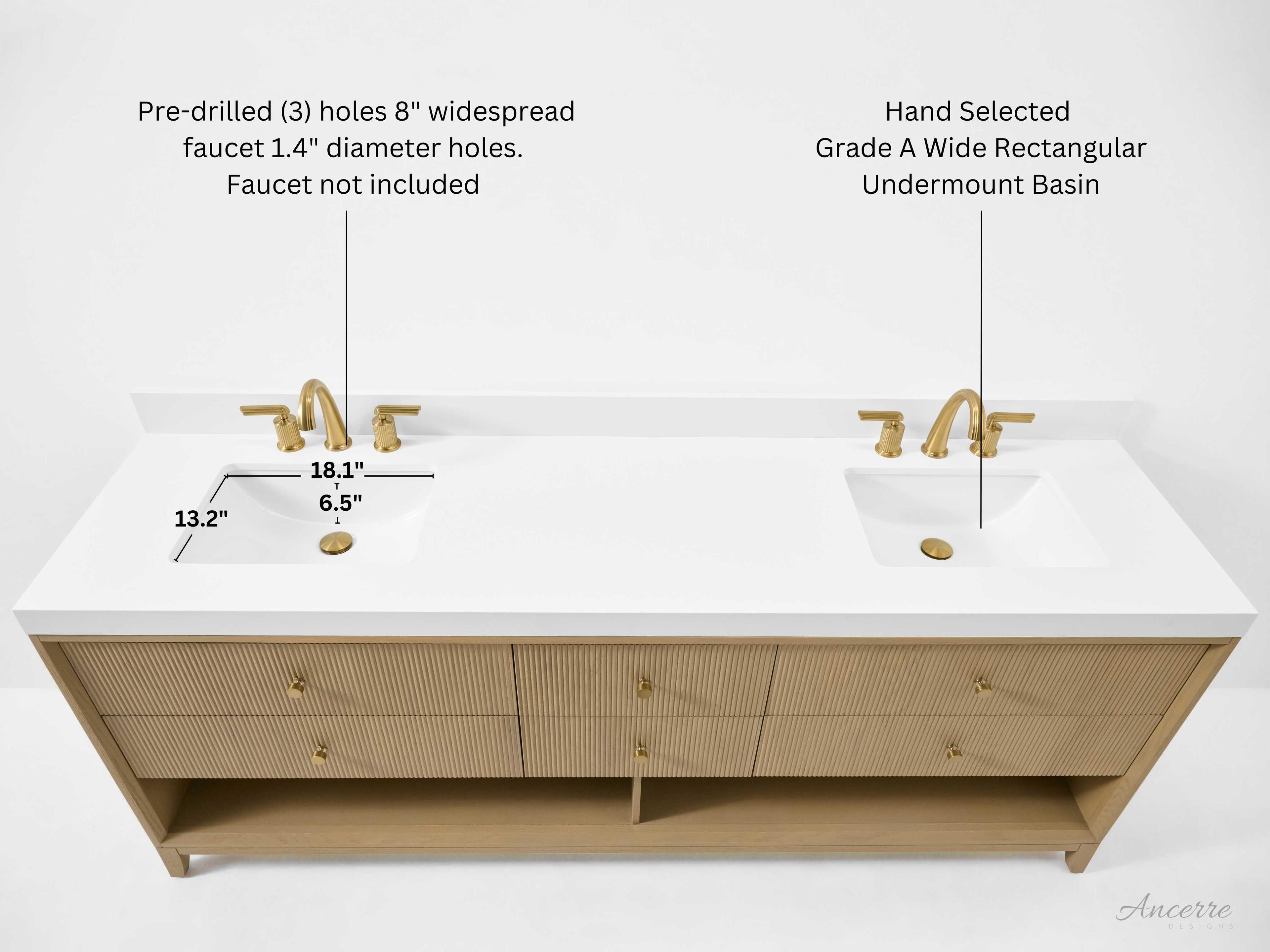 Ancerre Designs Momo Oak 84" Vanity