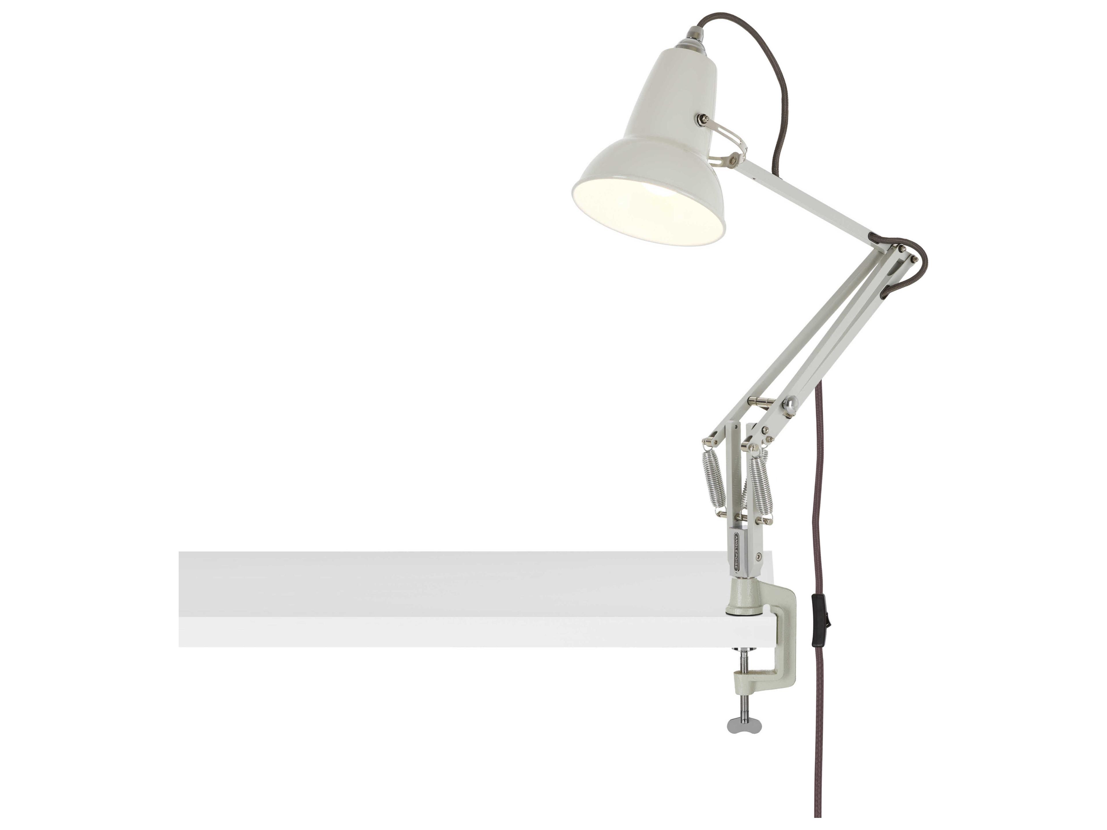 Anglepoise Original-1227 Mini Linen White Desk Lamp with Clamp