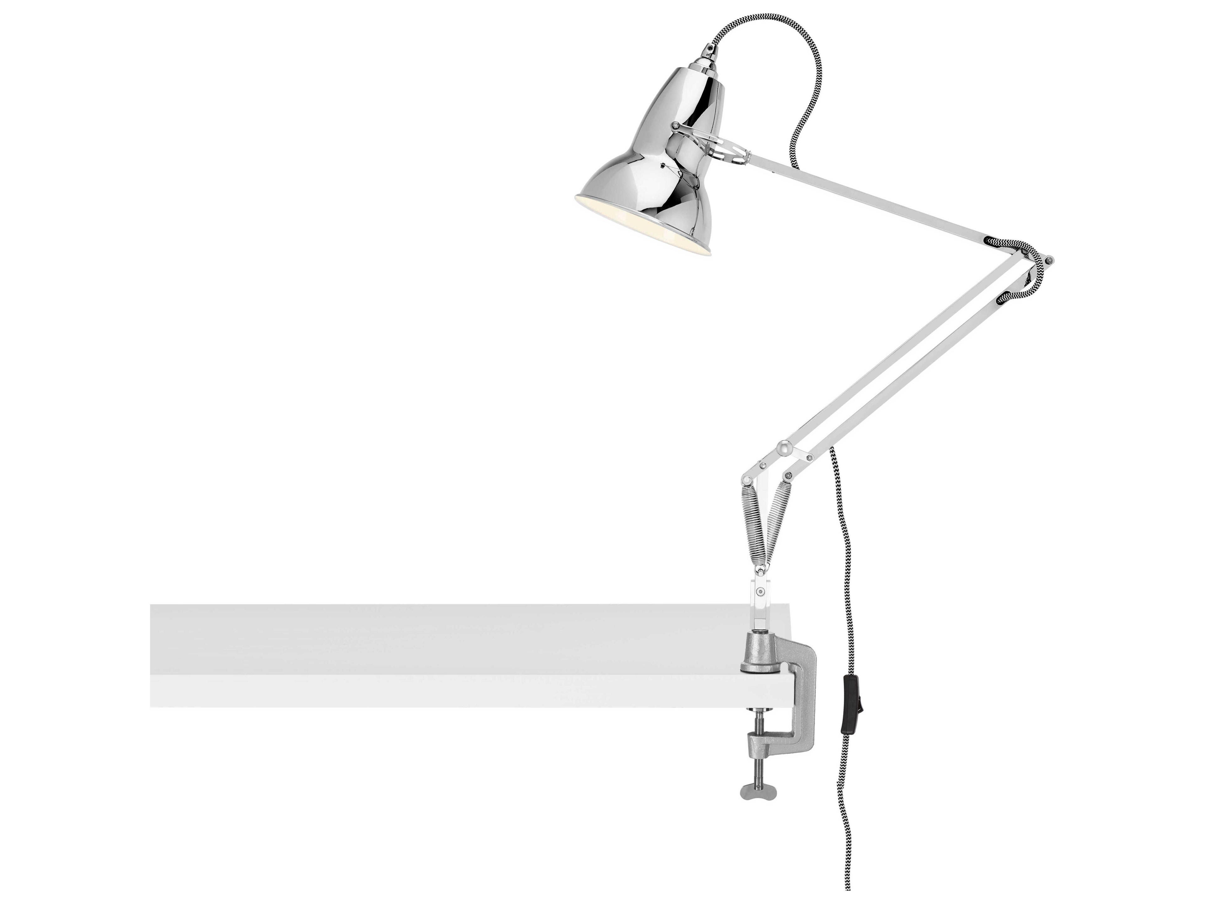 Anglepoise Original-1227 Bright Chrome Desk Lamp with Clamp