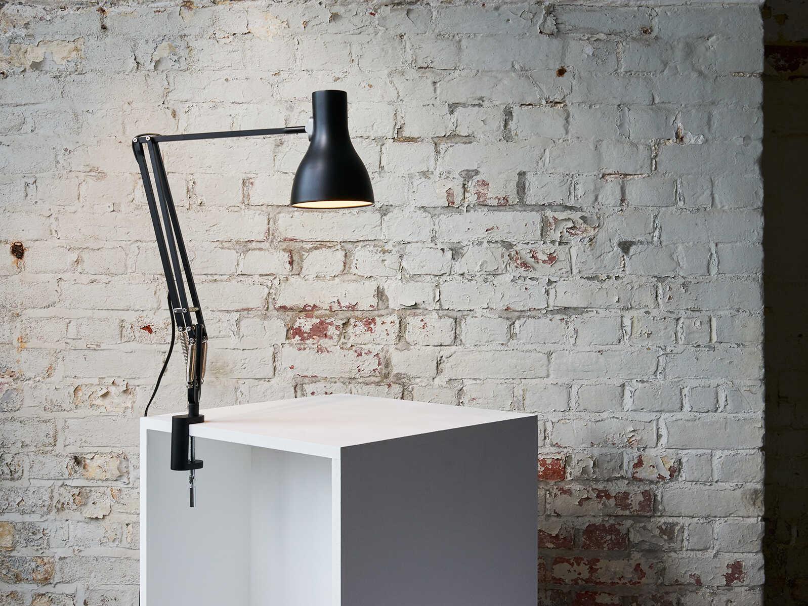 Anglepoise Type-75 Jet Black Desk Lamp with Clamp