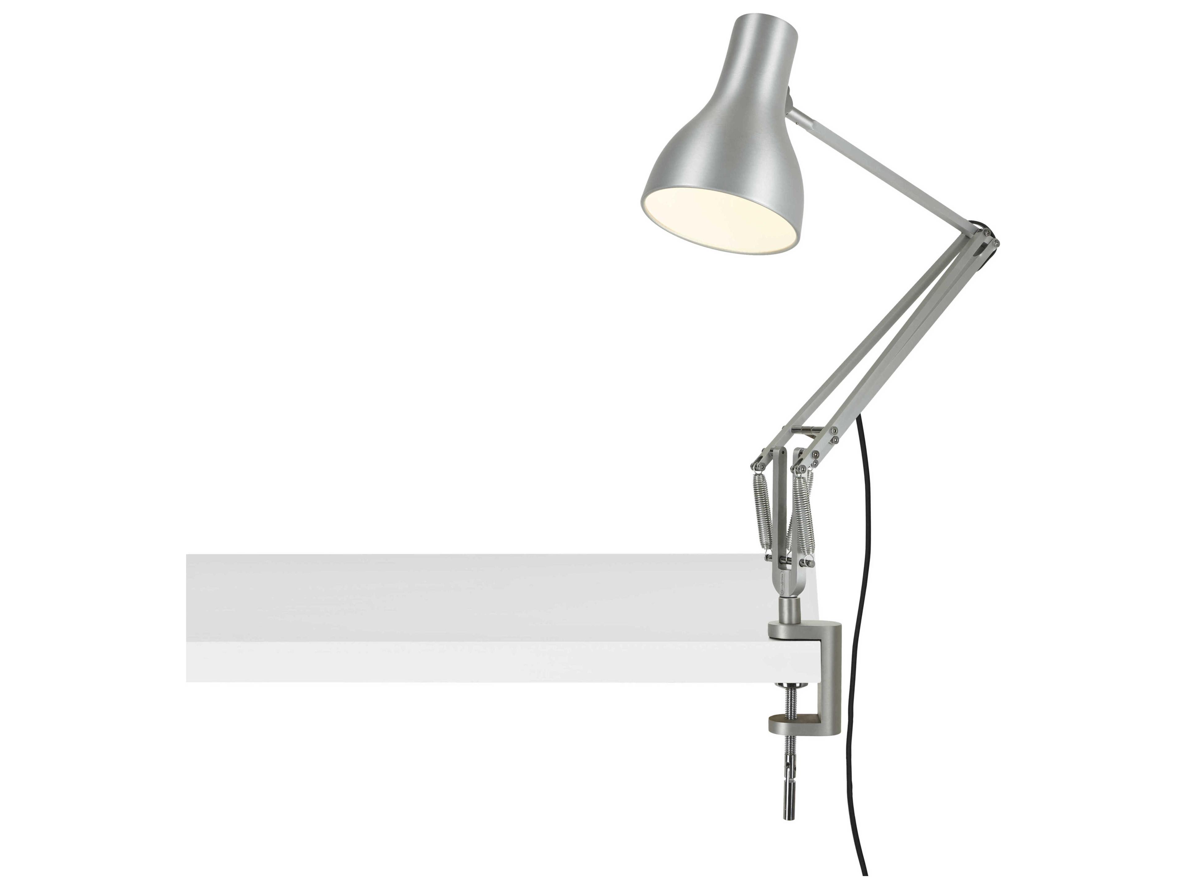 Anglepoise Type-75 Silver Luster Desk Lamp with Clamp