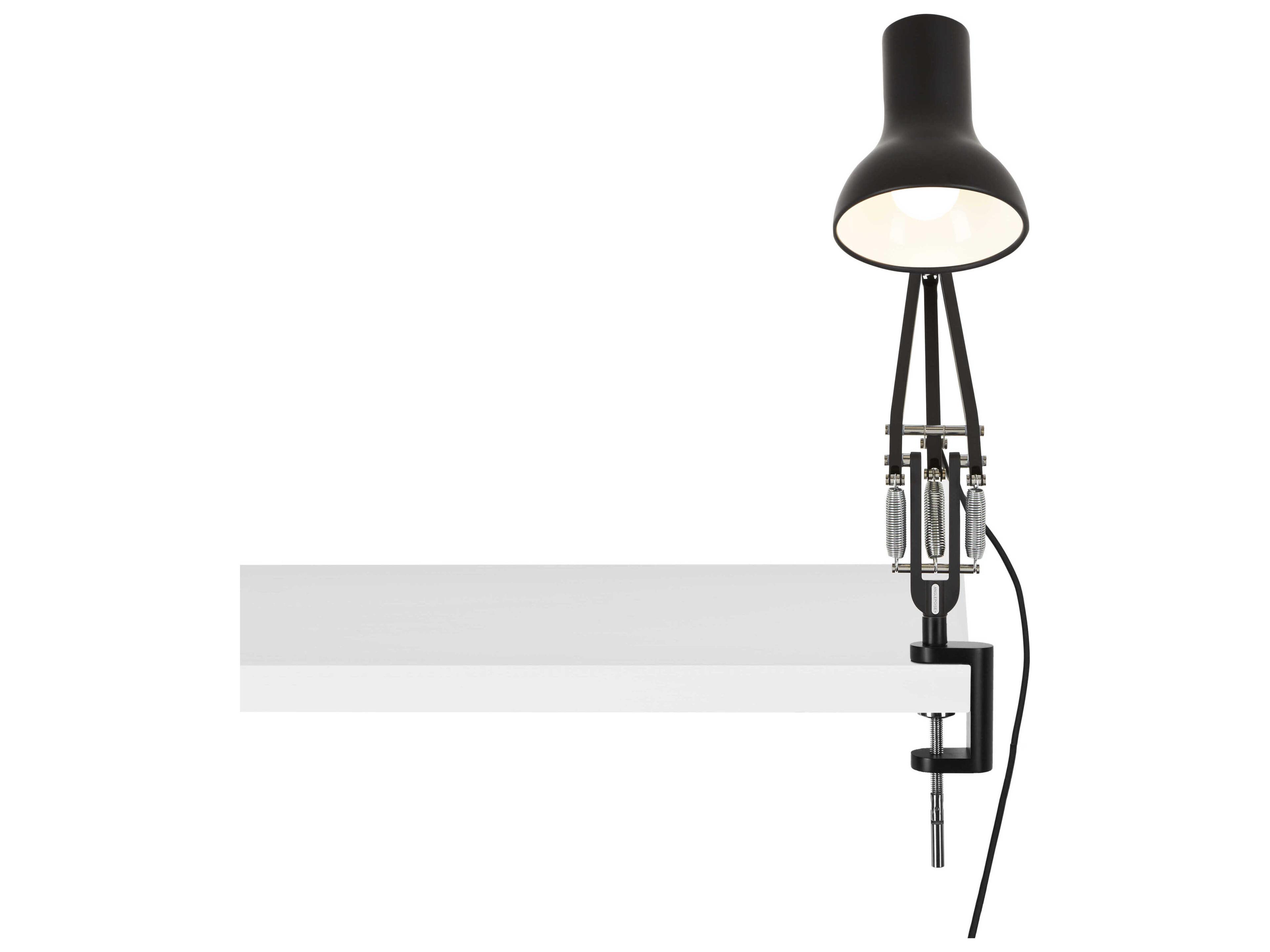 Anglepoise Type-75 Mini Jet Black Desk Lamp with Clamp
