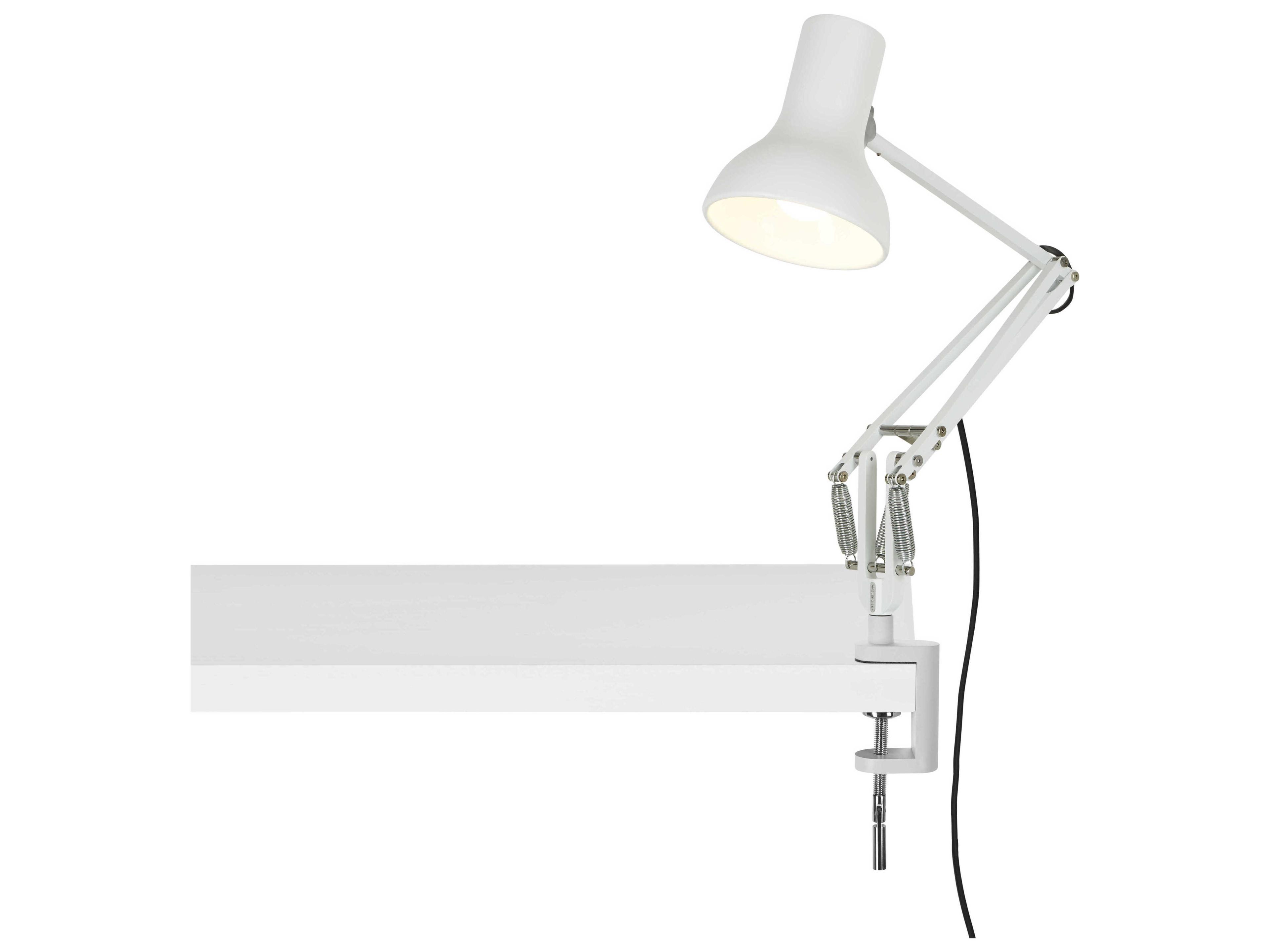 Anglepoise Type-75 Mini Alpine White Desk Lamp with Clamp