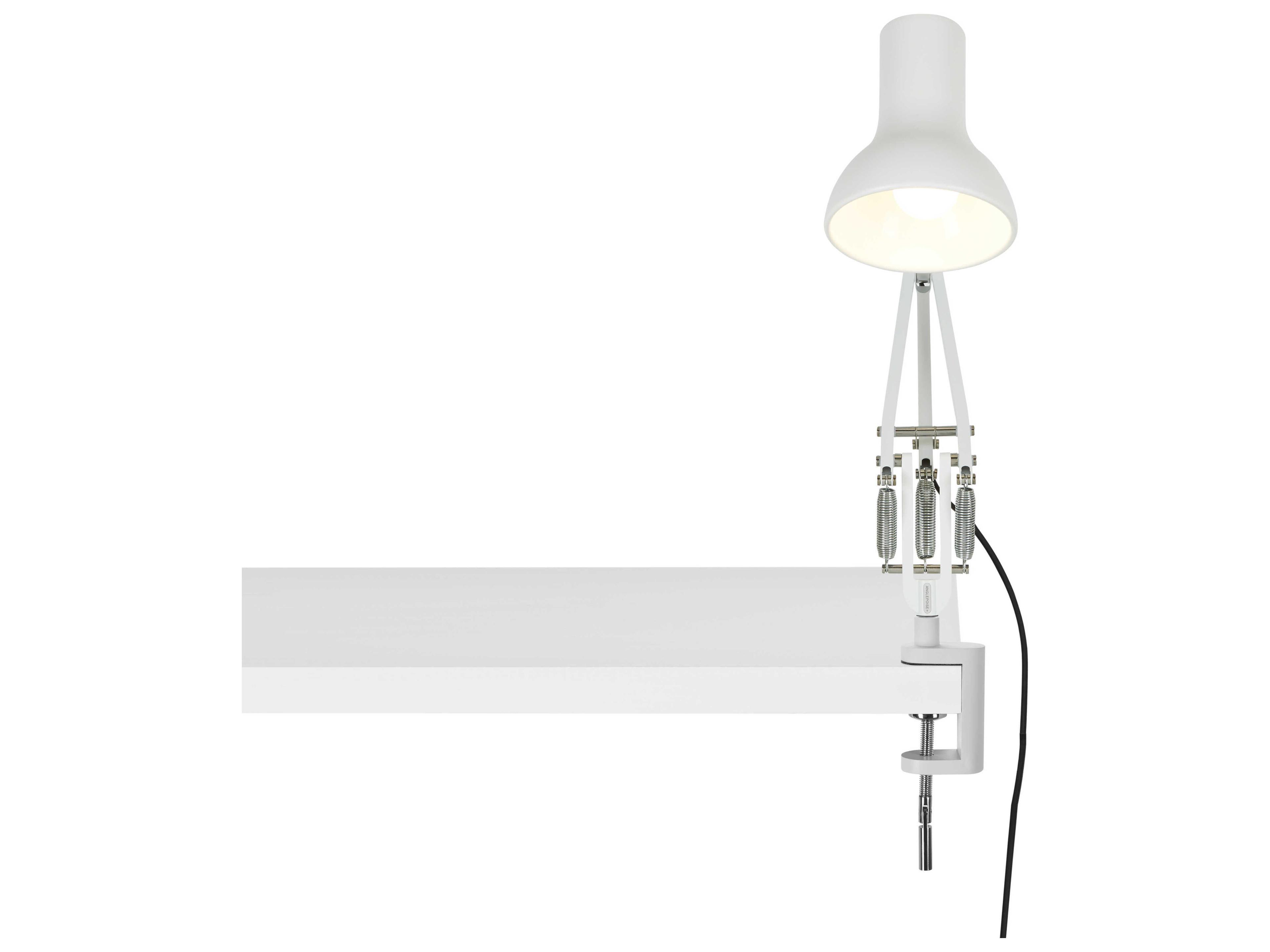 Anglepoise Type-75 Mini Alpine White Desk Lamp with Clamp