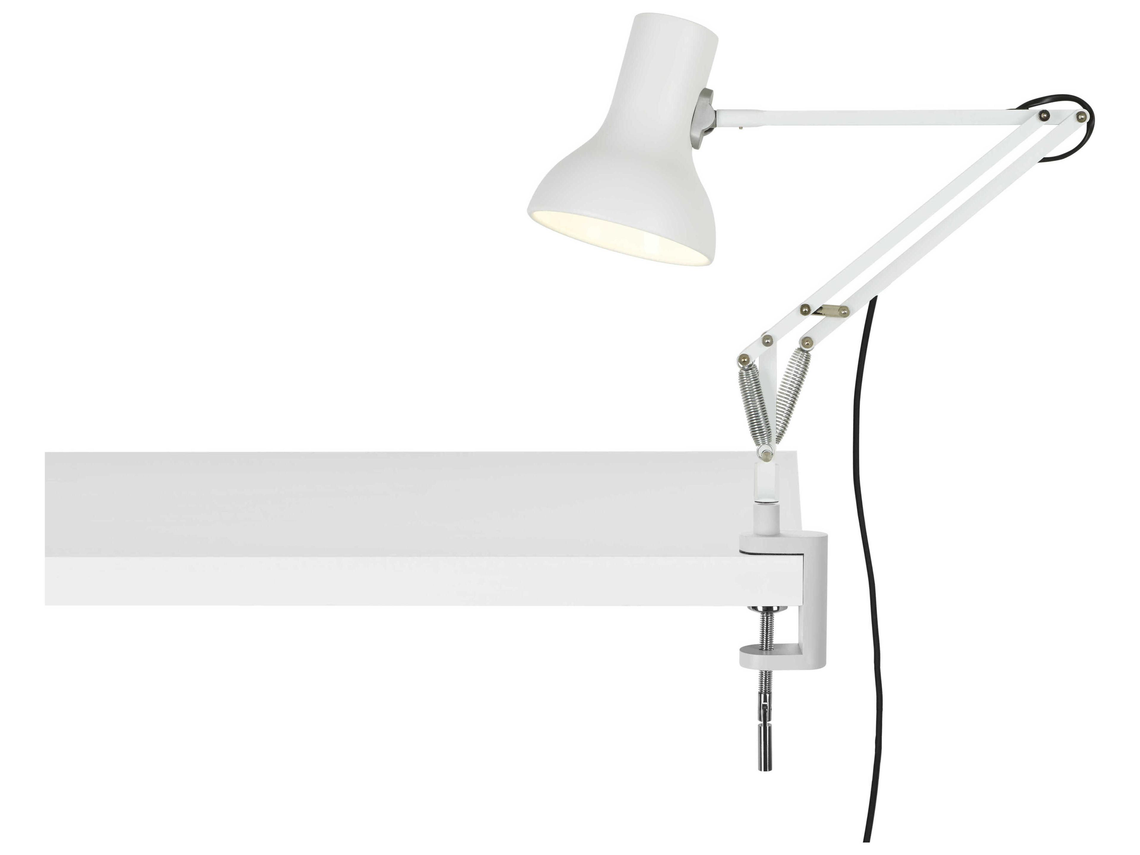Anglepoise Type-75 Mini Alpine White Desk Lamp with Clamp