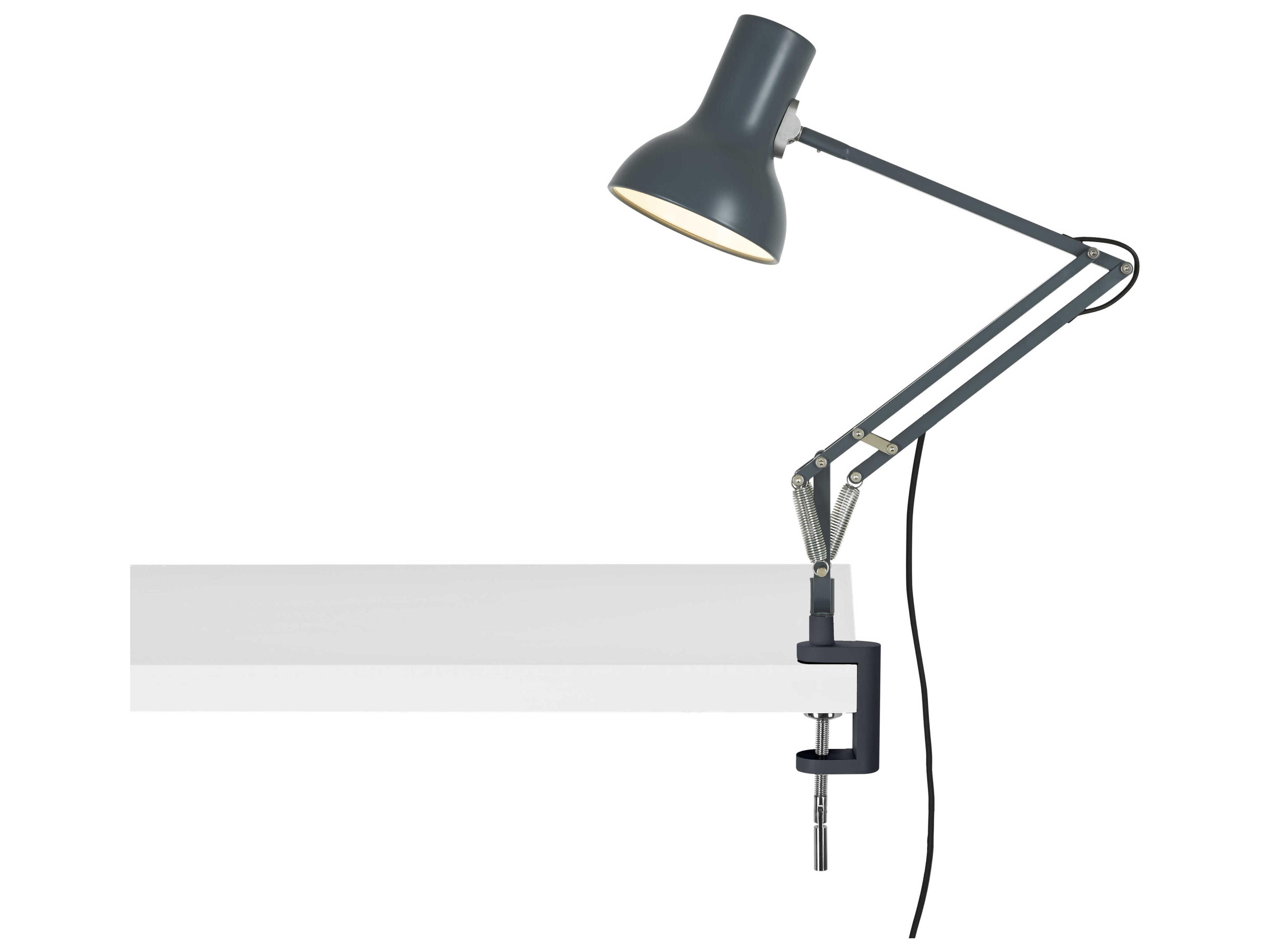 Anglepoise Type-75 Mini Slate Grey Desk Lamp with Clamp