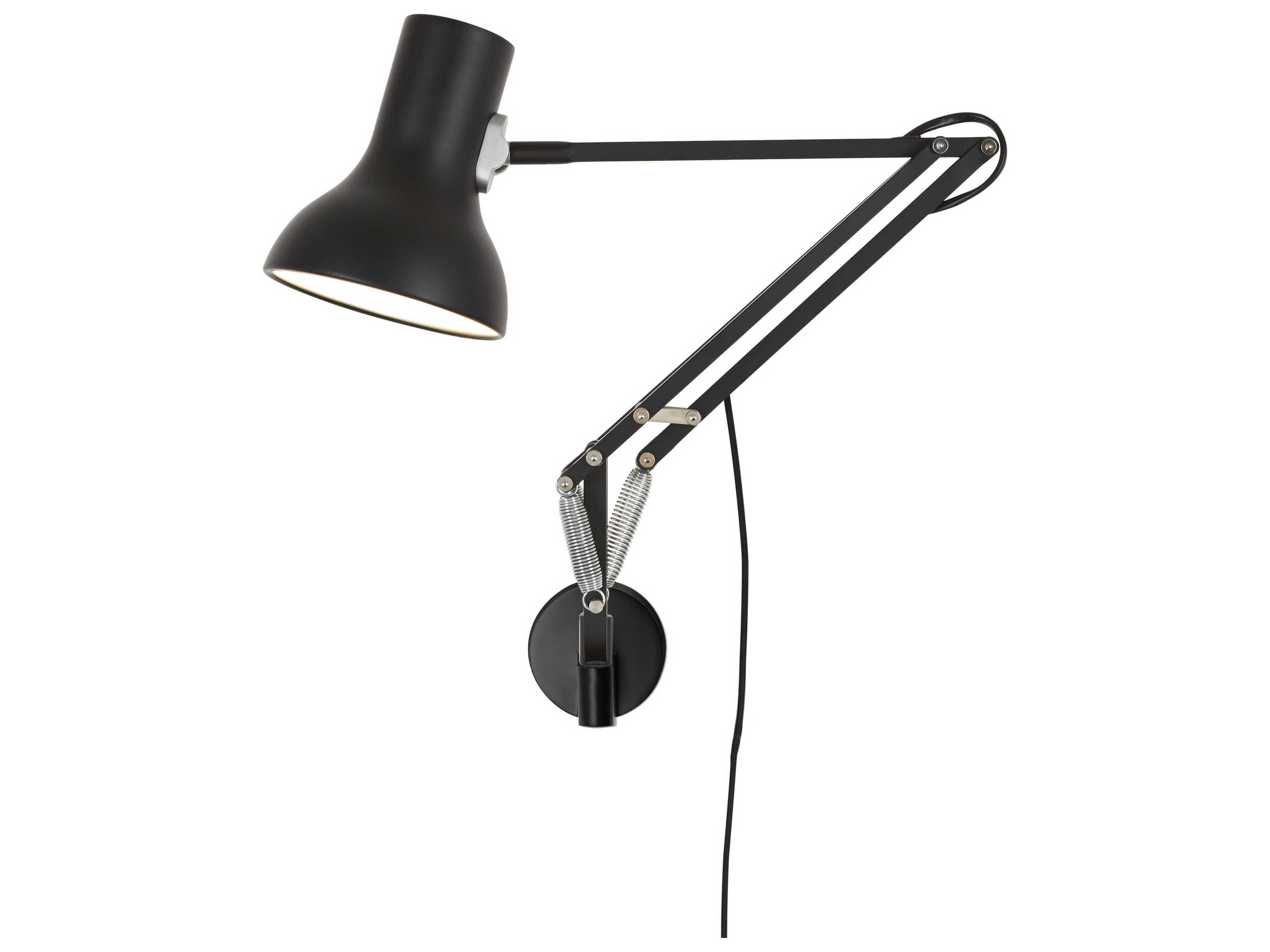 Anglepoise Type-75 Mini 1-Light Jet Black Swing Wall Sconce