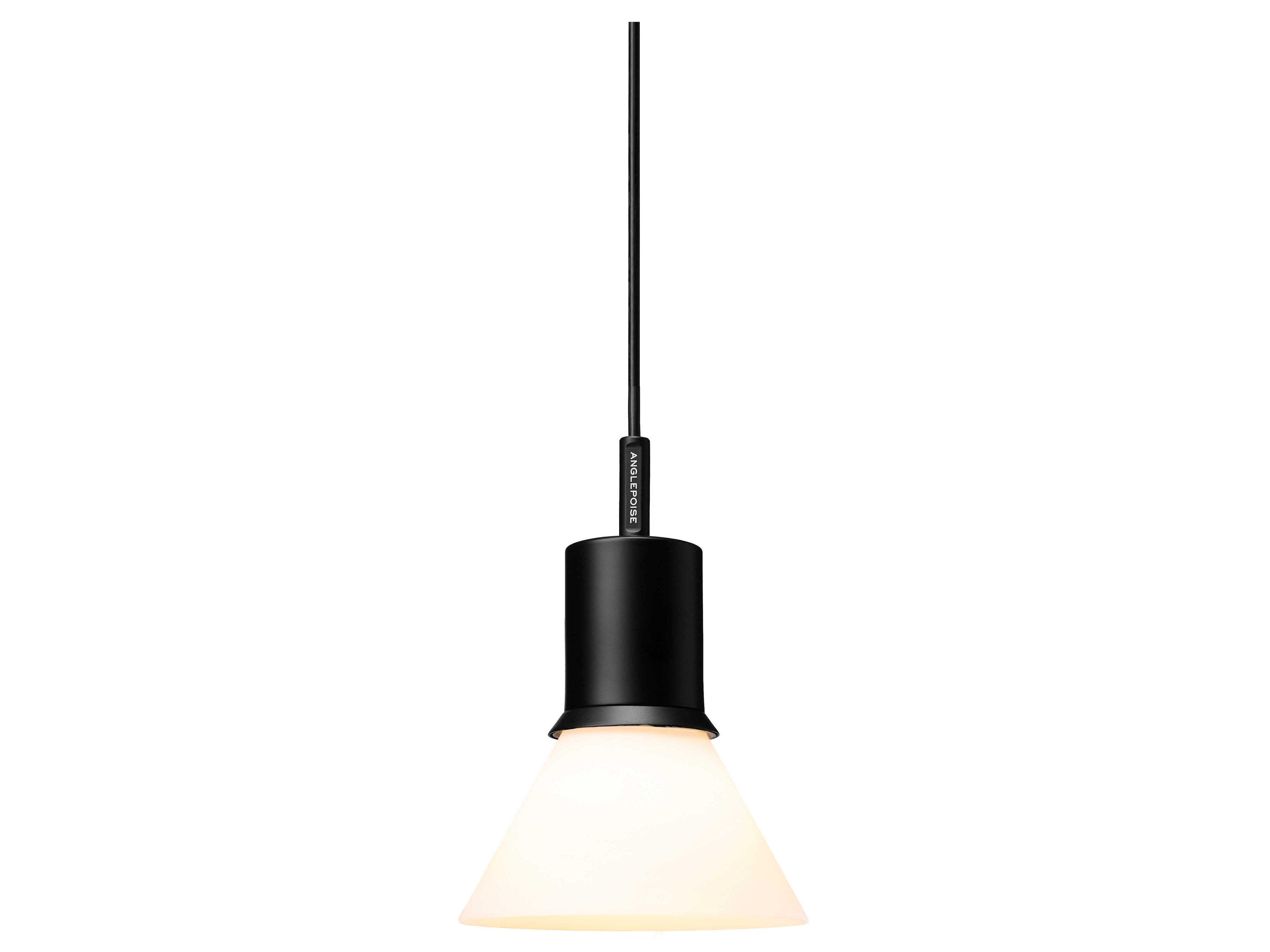 Anglepoise Type-80 1-Light Matte Black Opal Glass Mini Pendant