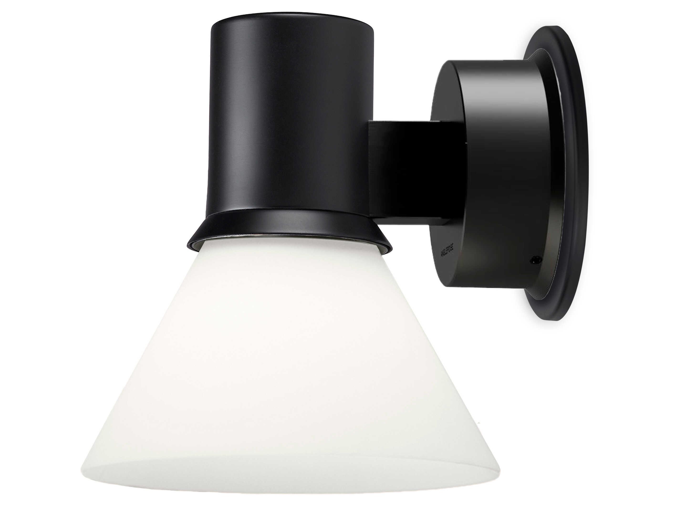Anglepoise Type-80 1-Light Matte Black Opal Glass Wall Sconce