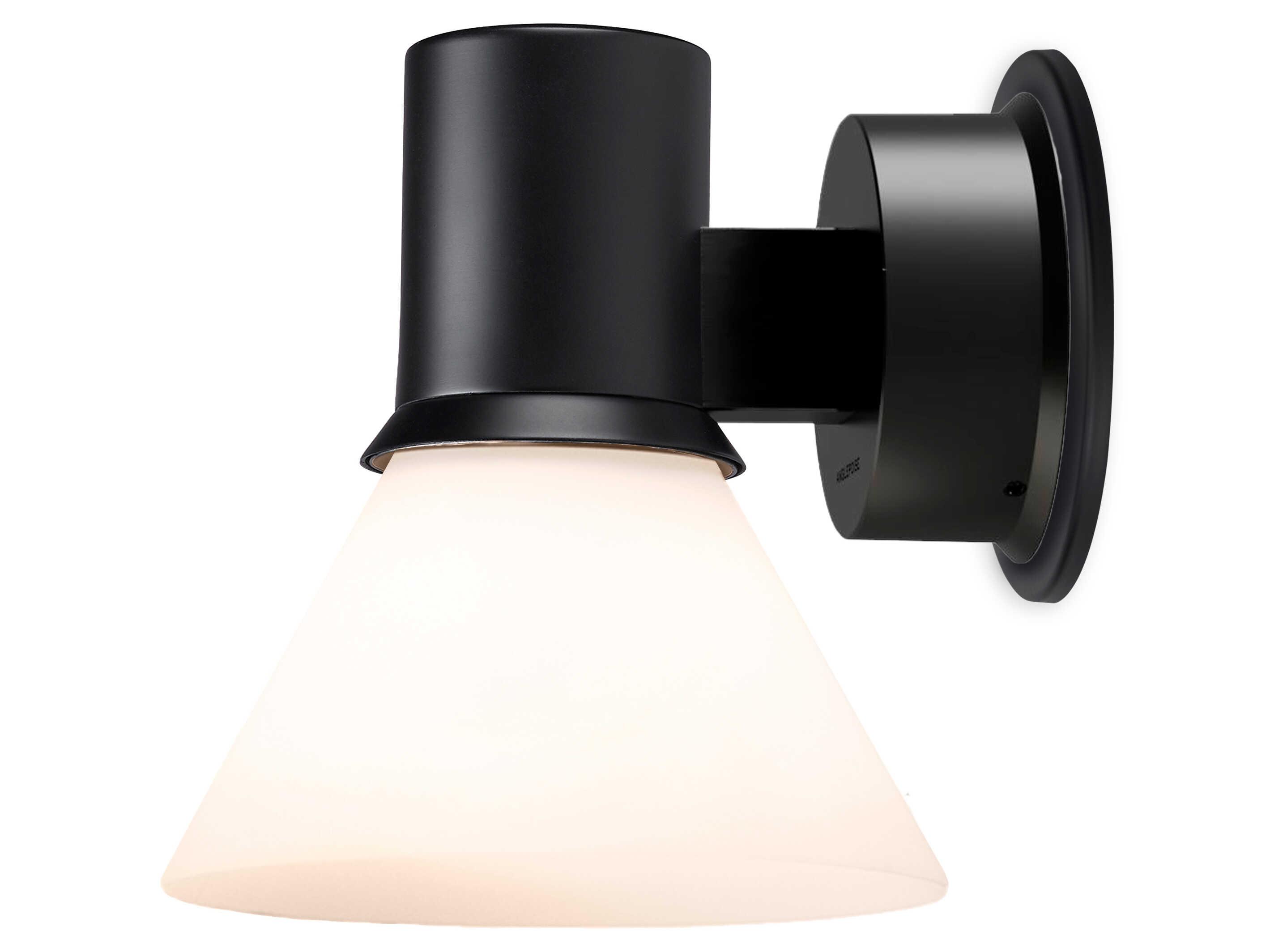 Anglepoise Type-80 1-Light Matte Black Opal Glass Wall Sconce
