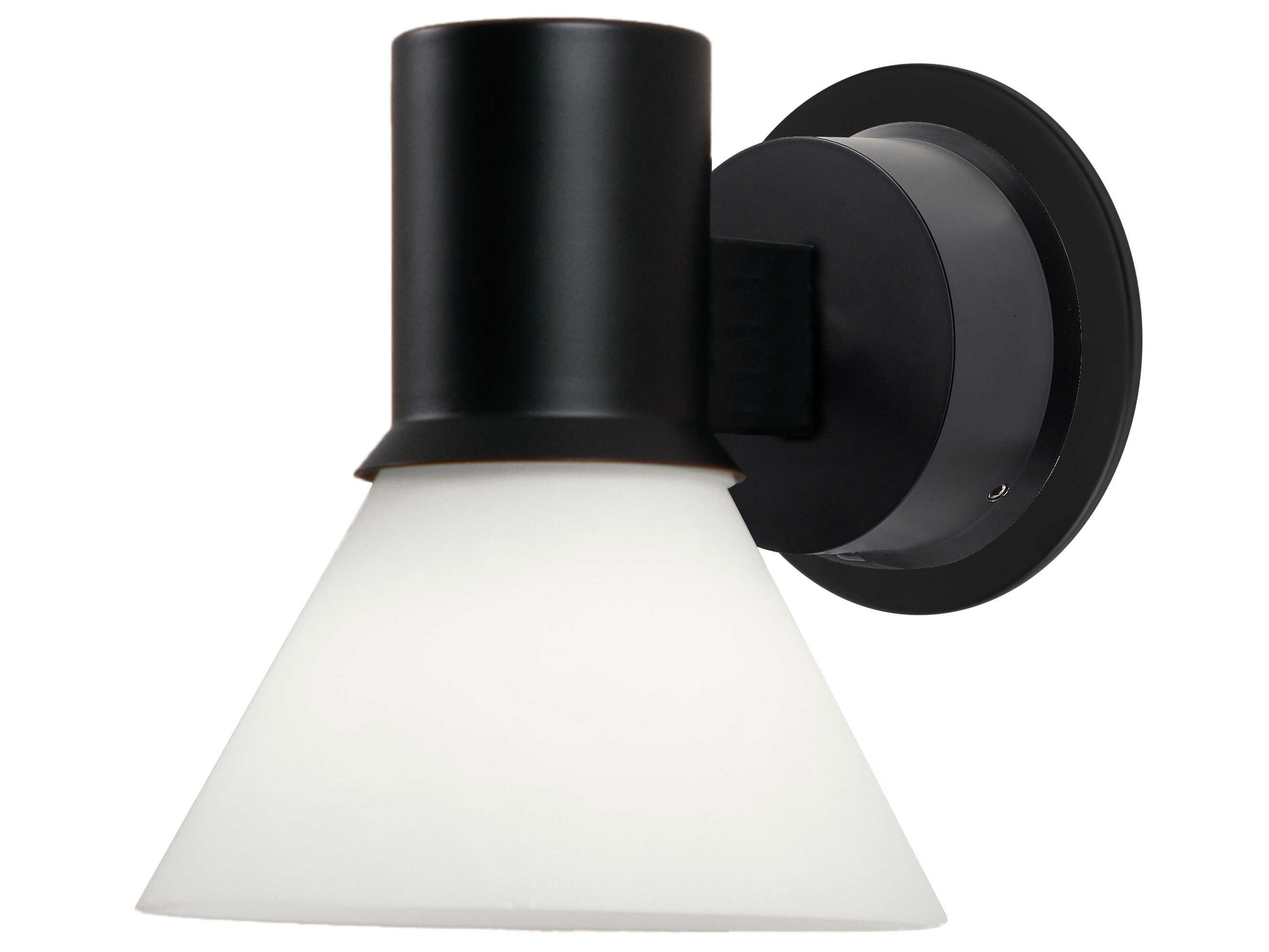 Anglepoise Type-80 1-Light Matte Black Opal Glass Wall Sconce