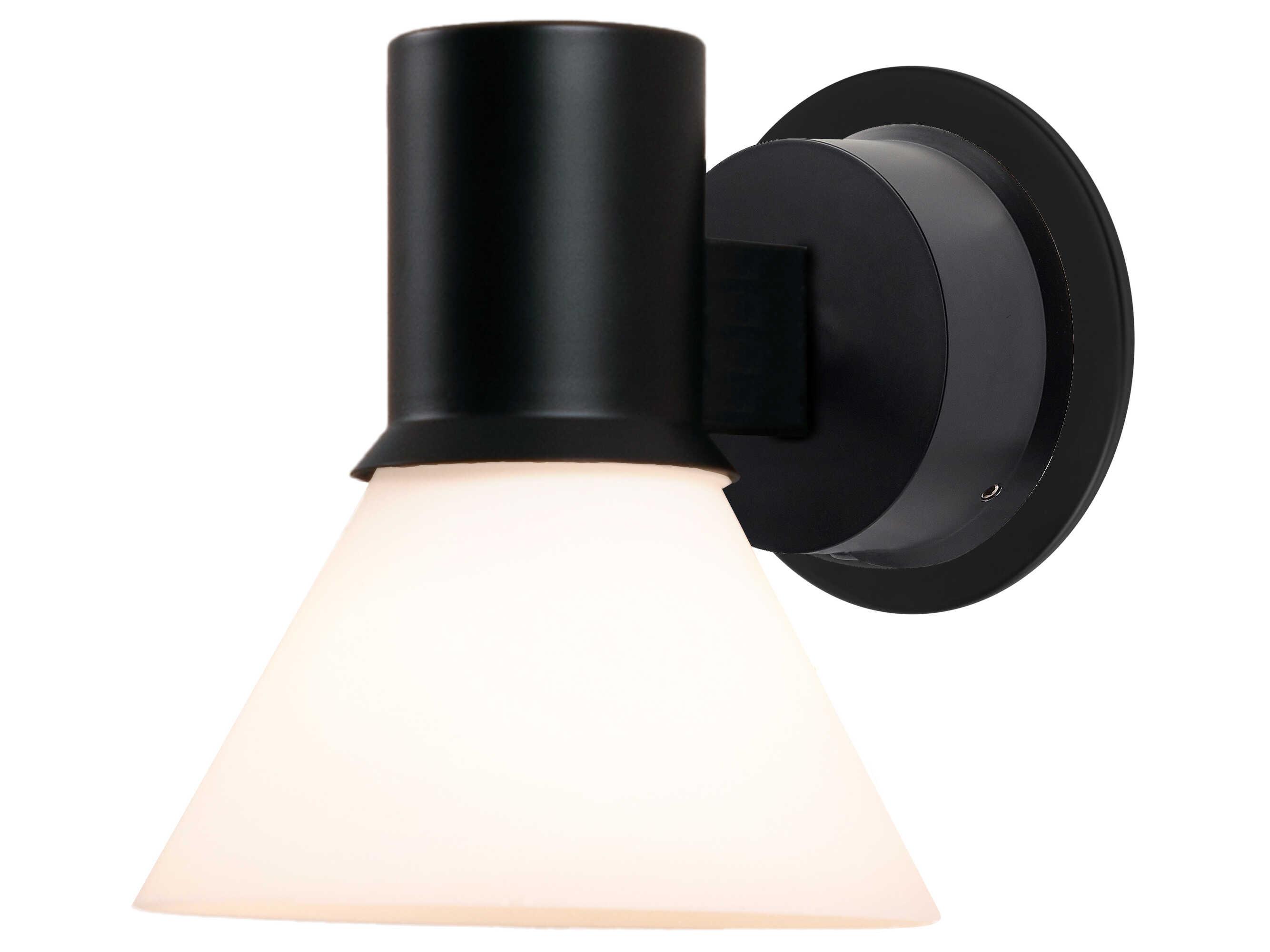 Anglepoise Type-80 1-Light Matte Black Opal Glass Wall Sconce