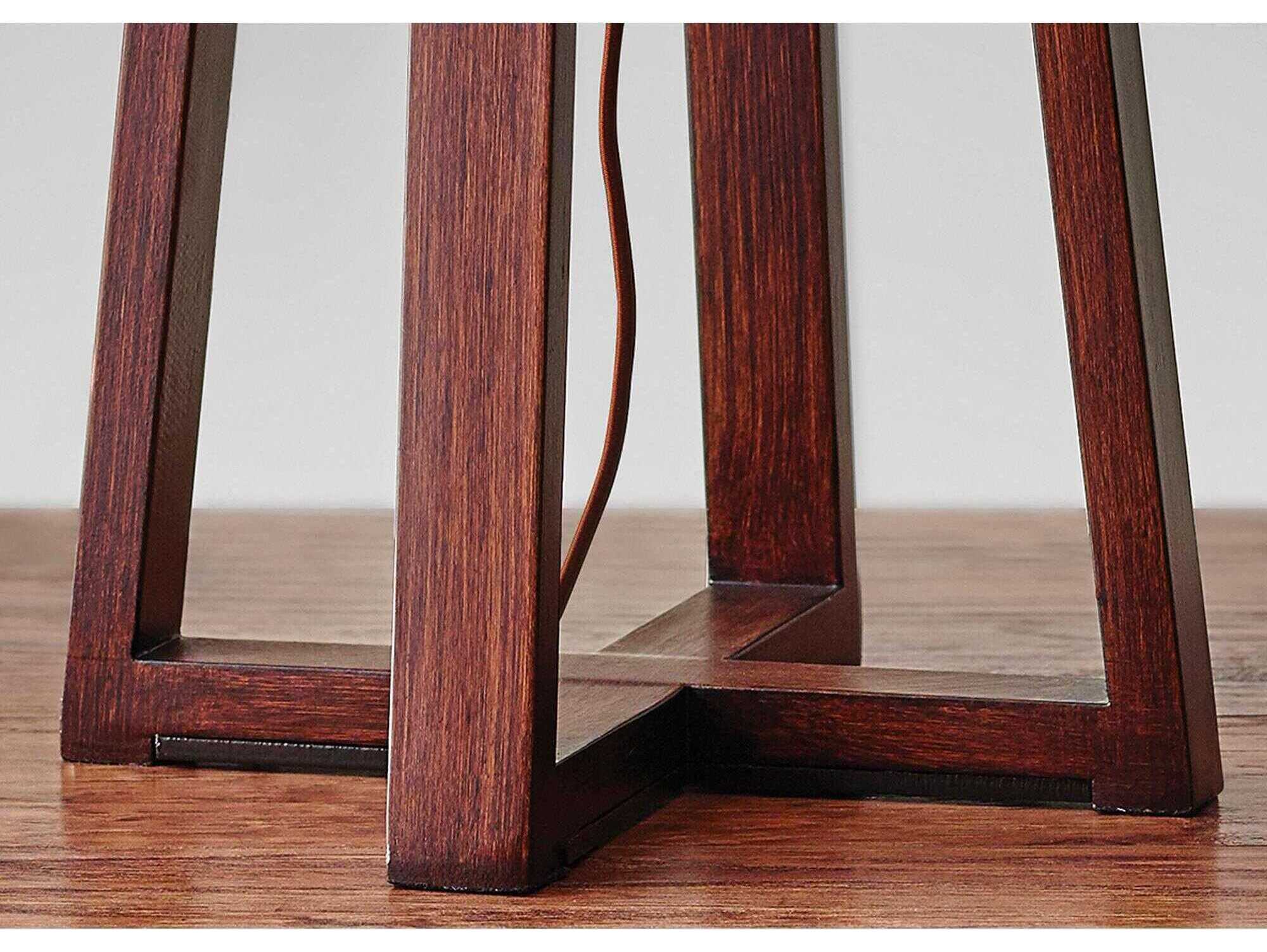 Adesso Quinn Walnut Birch Natural Fiber Linen Brown Table Lamp