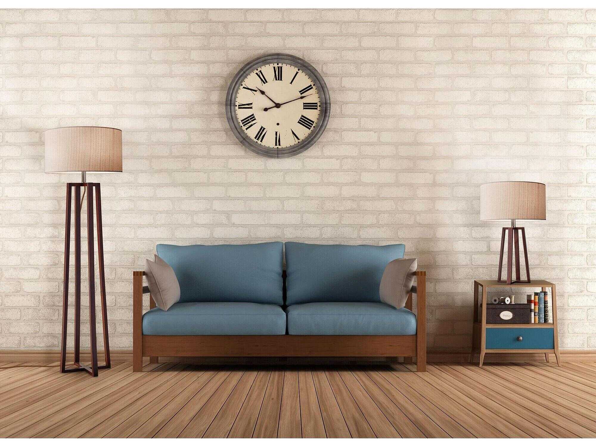 Adesso Quinn Walnut Birch Natural Fiber Linen Brown Table Lamp