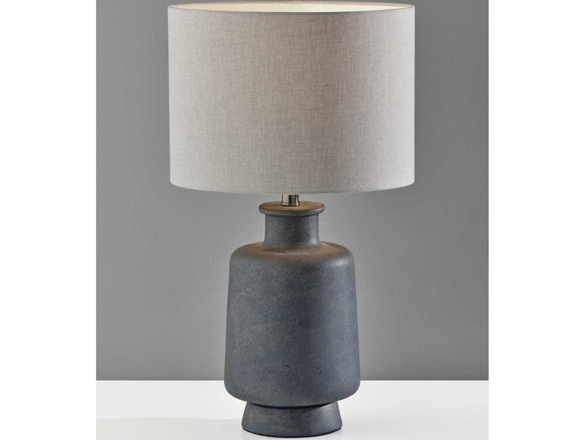 Adesso Skylar Grey Taupe Fabric Table Lamp