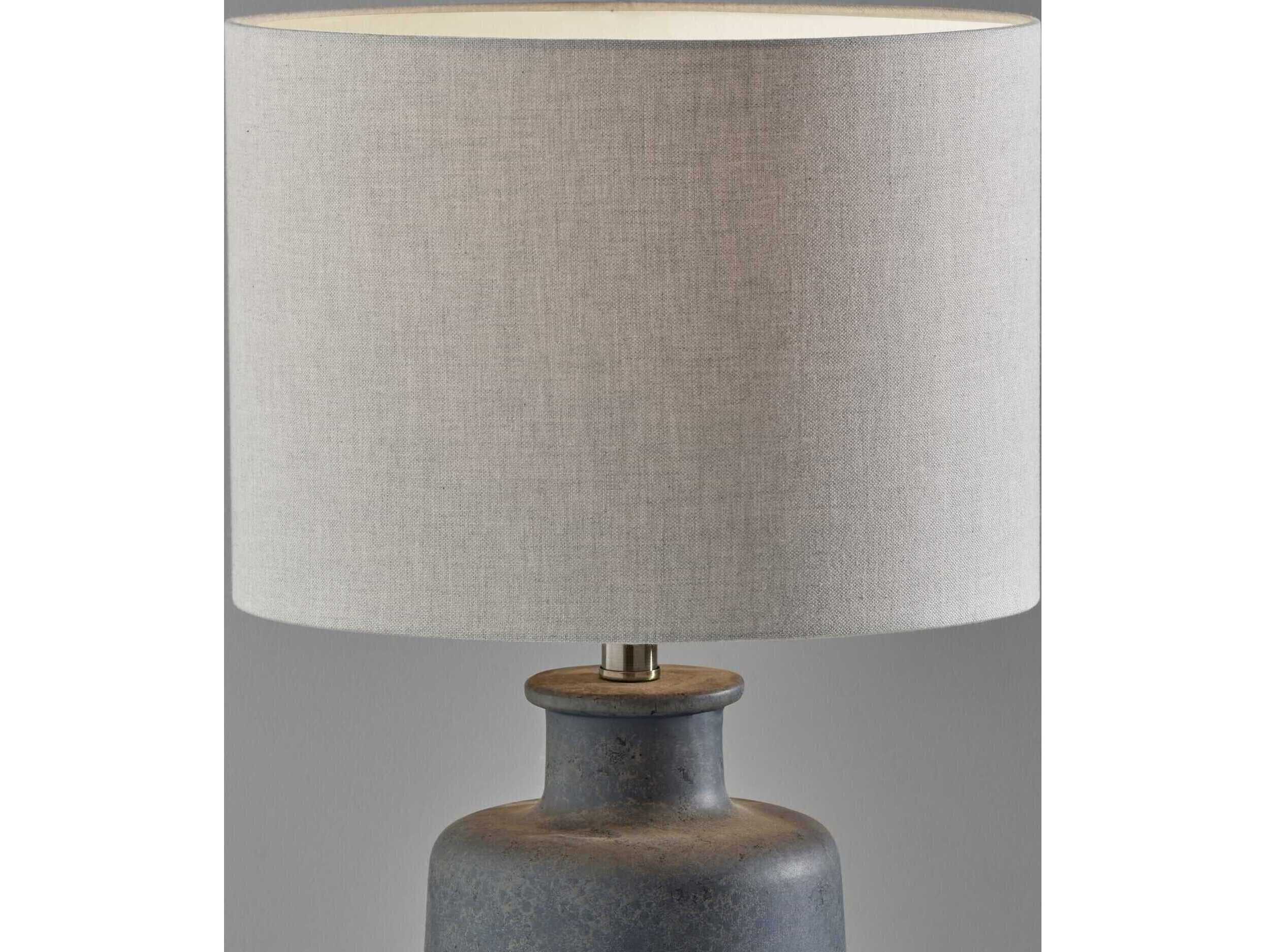 Adesso Skylar Grey Taupe Fabric Table Lamp