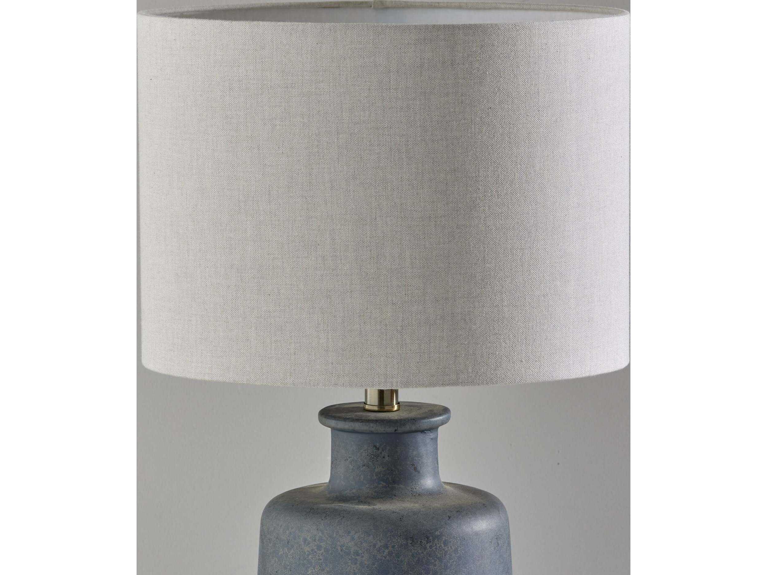 Adesso Skylar Grey Taupe Fabric Table Lamp