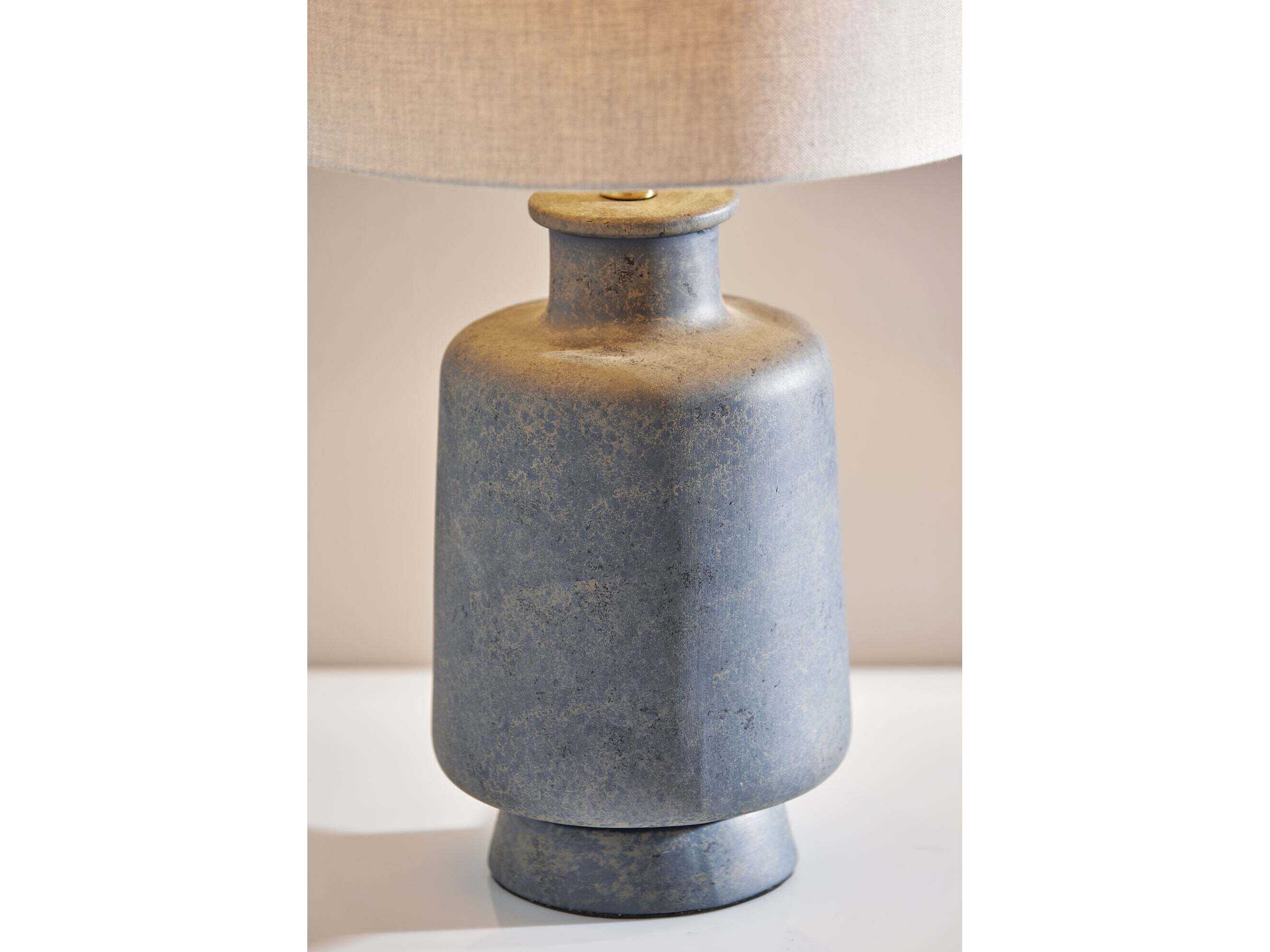 Adesso Skylar Grey Taupe Fabric Table Lamp