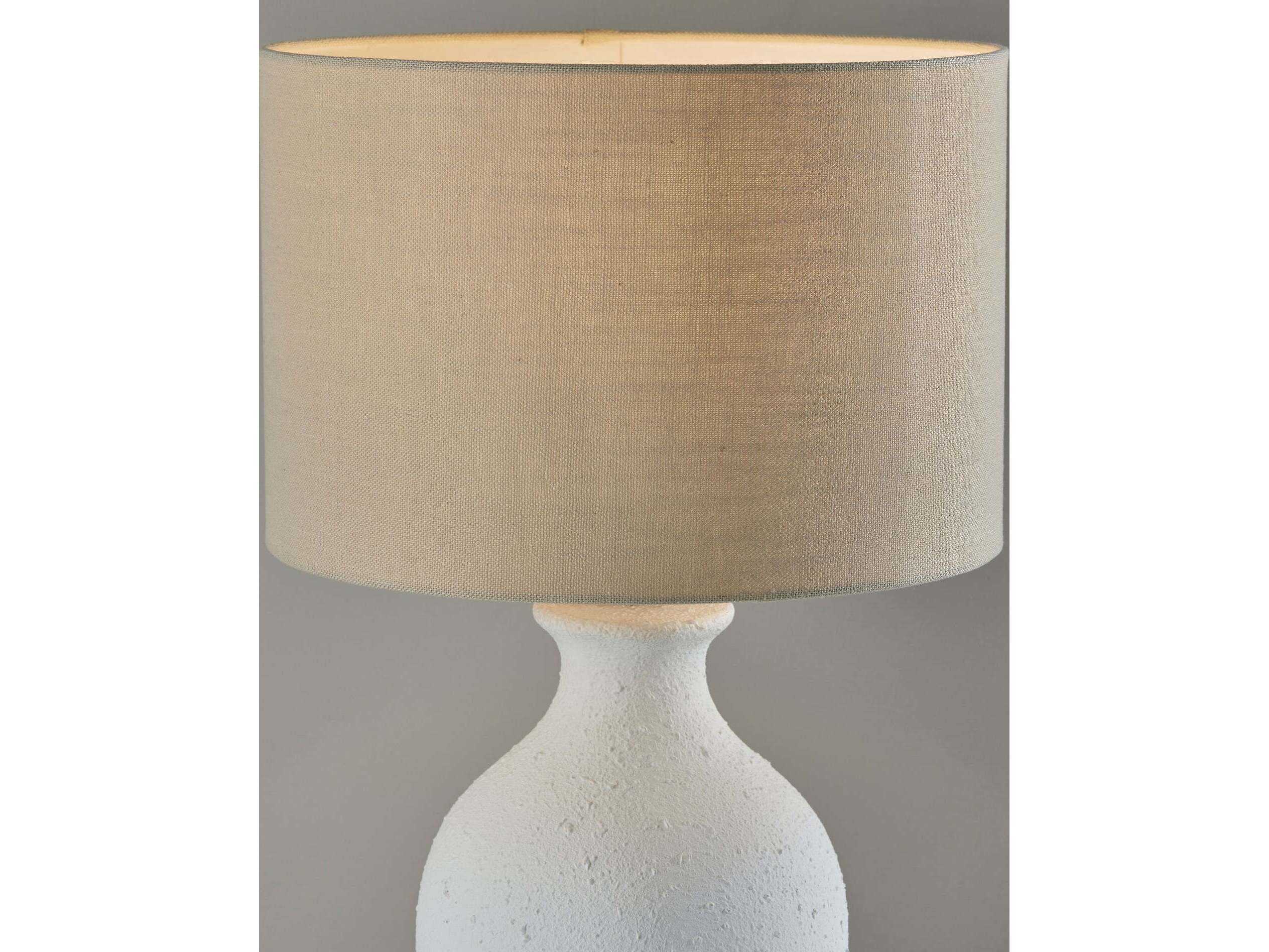 Adesso Margot White Textured Light Beige Fabric Buffet Lamp