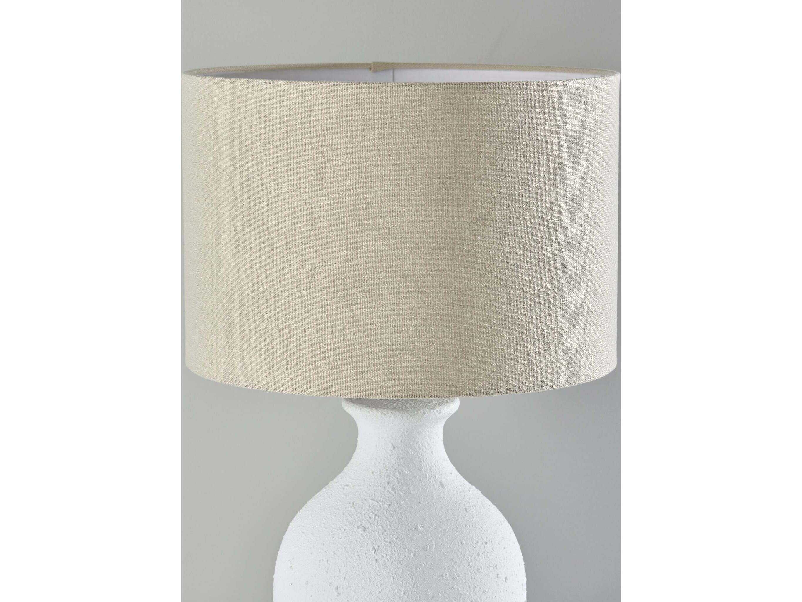 Adesso Margot White Textured Light Beige Fabric Buffet Lamp