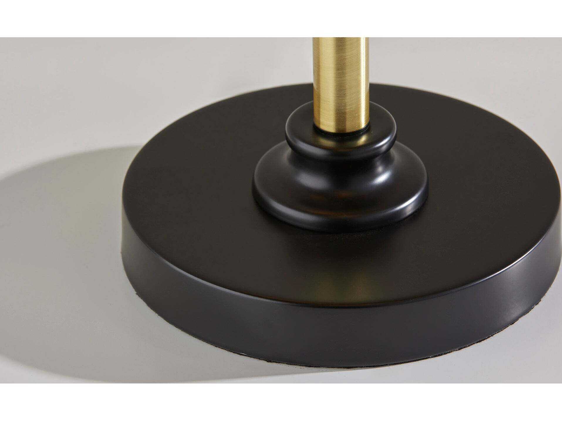 Adesso Cap Black Antique Brass Metal Floor Lamp