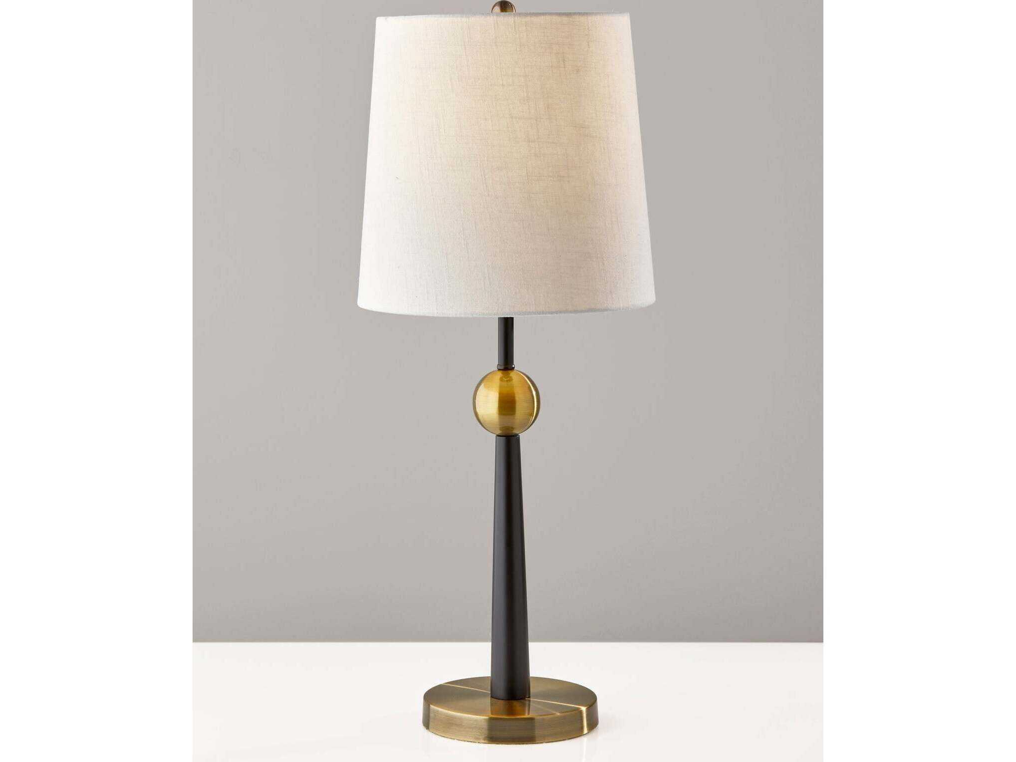 Adesso Francis Black Antique Brass Buffet Lamp