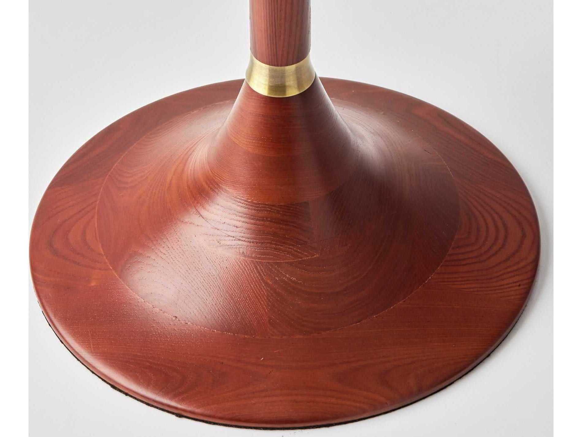 Adesso Rebecca Walnut Antique Brass White Textured Fabric Wood Floor Lamp