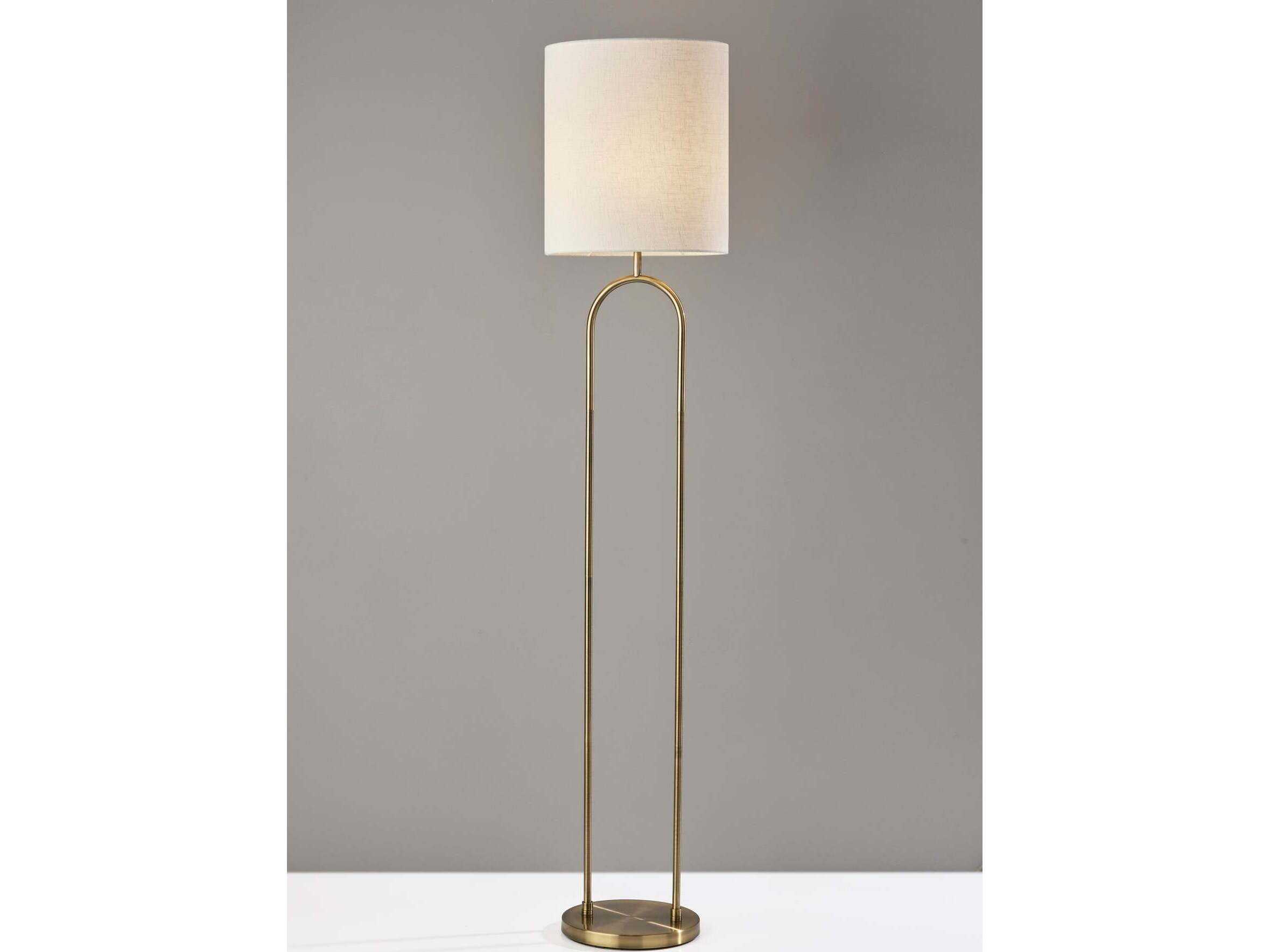 Adesso Joey Antique Brass Floor Lamp