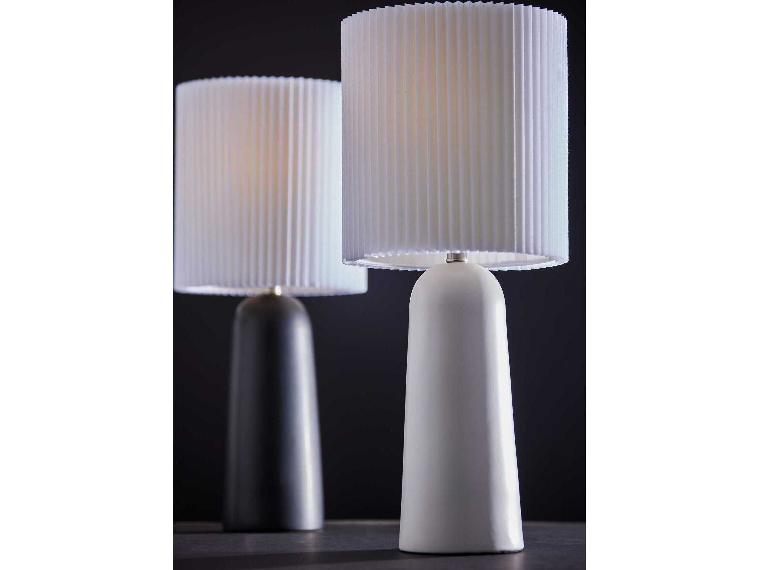Adesso Callie White Pleated Fabric Buffet Lamp
