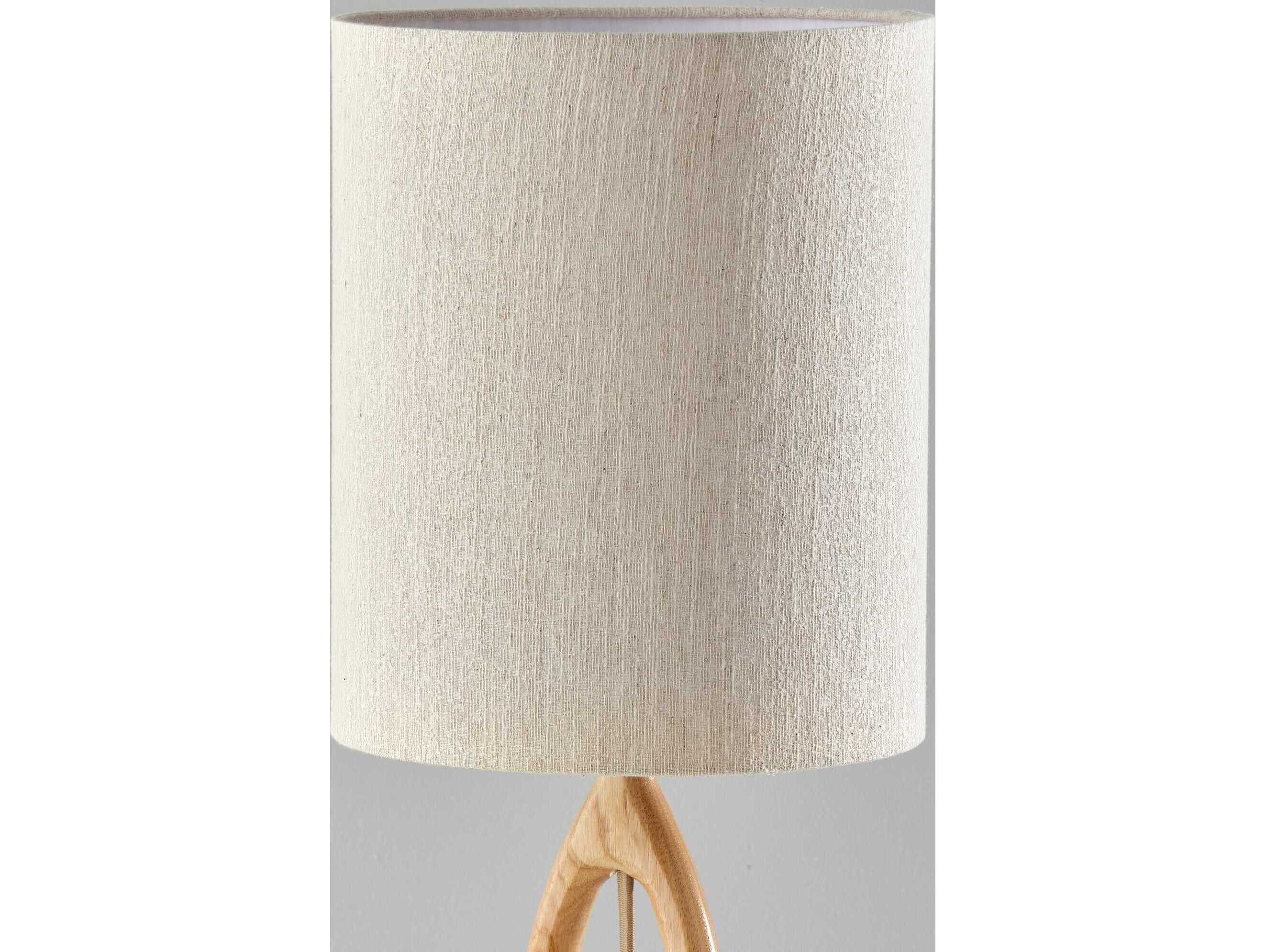 Adesso Mayfair Natural Light Textured Beige Fabric Brown Buffet Lamp