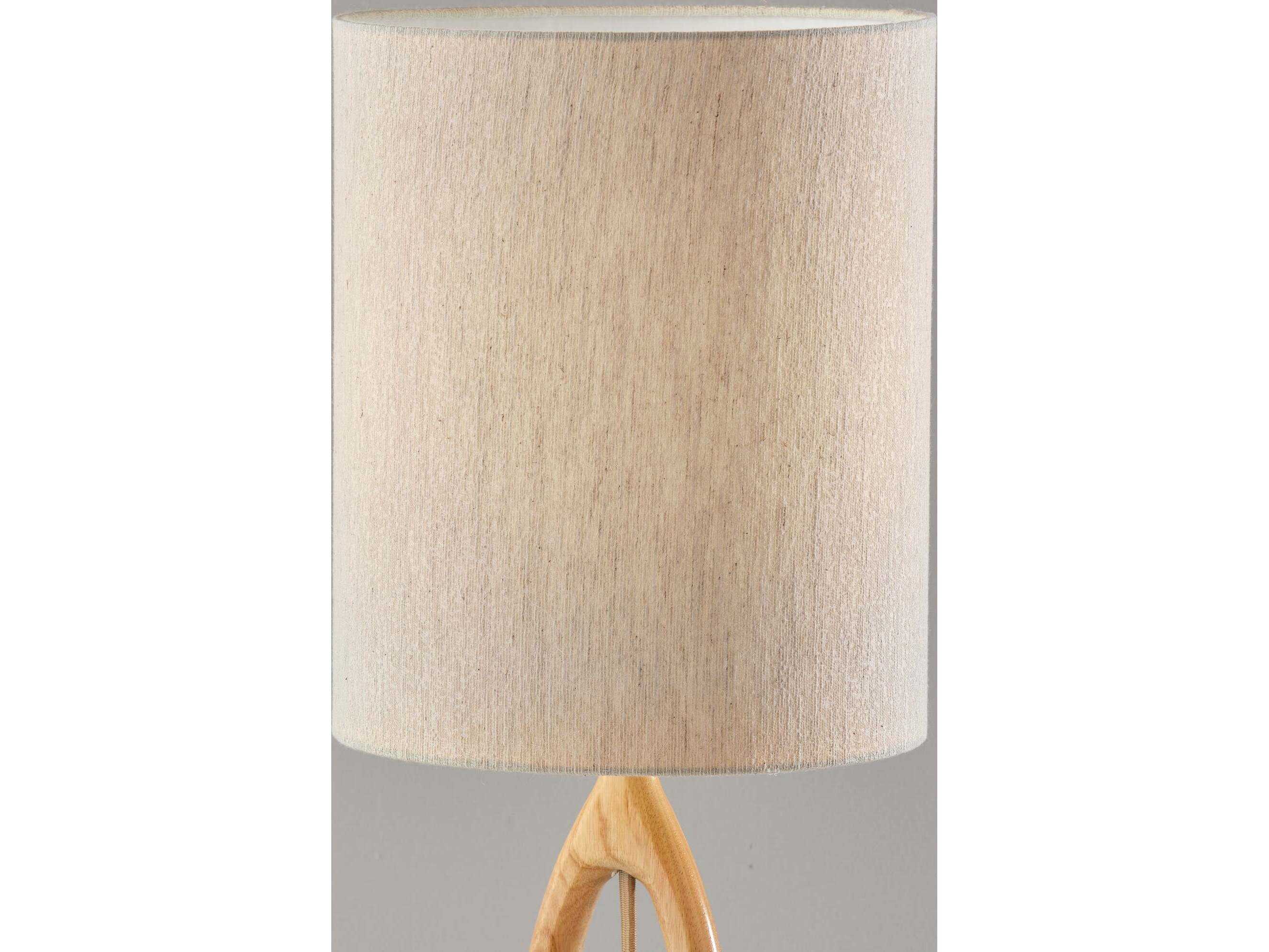 Adesso Mayfair Natural Light Textured Beige Fabric Brown Buffet Lamp