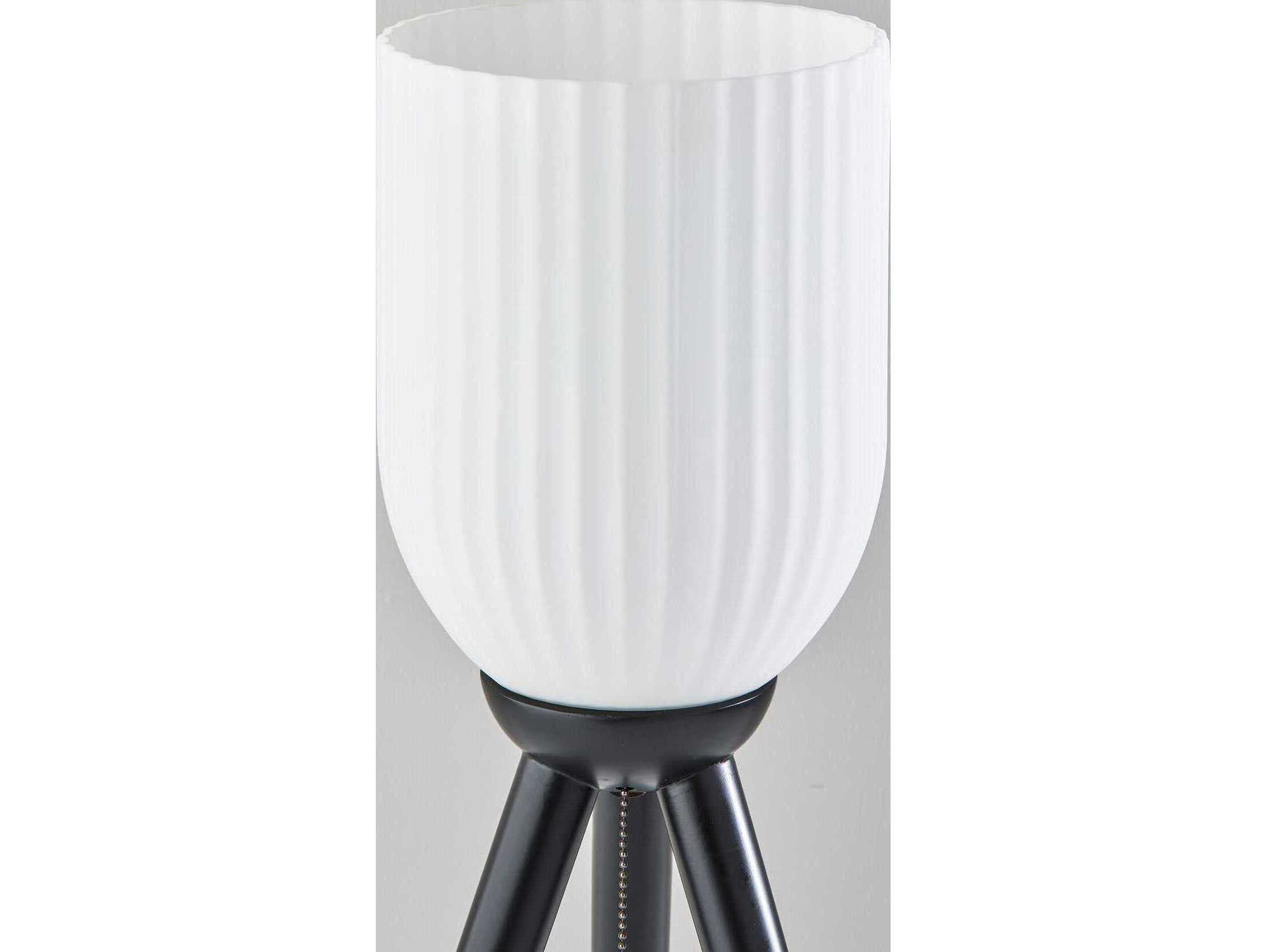 Adesso Kinsley Black Frosted Ribbed Glass Table Lamp