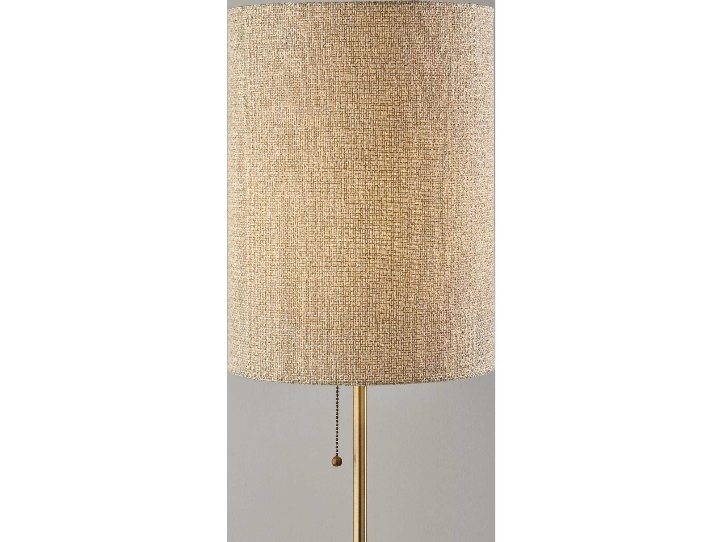 Adesso Tucker Antique Brass Beige Woven Fabric Buffet Lamp