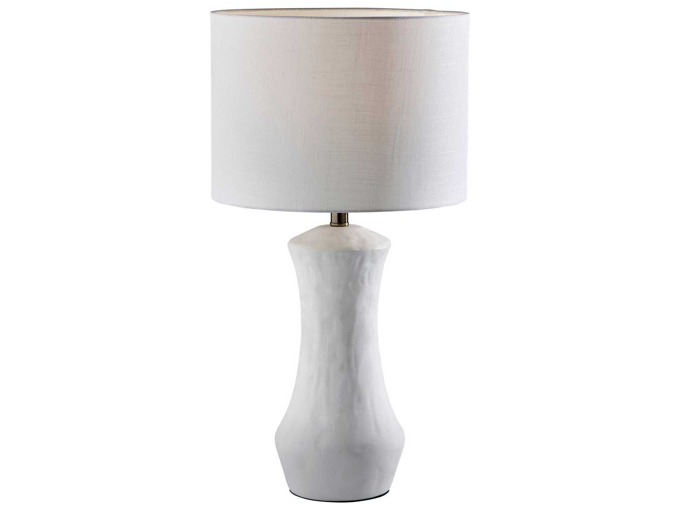 Adesso Marissa Matte White Fabric Buffet Lamp