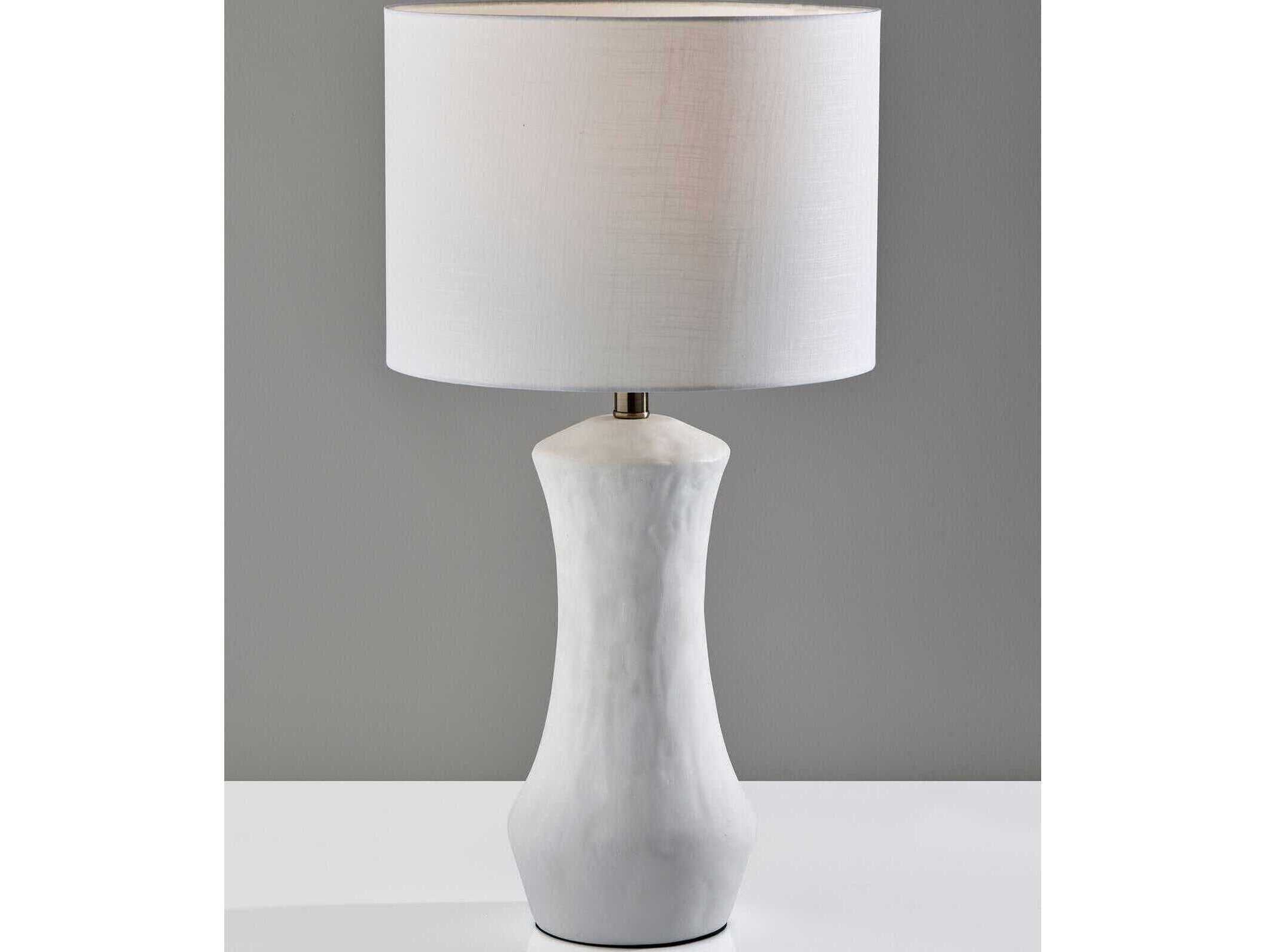 Adesso Marissa Matte White Fabric Buffet Lamp
