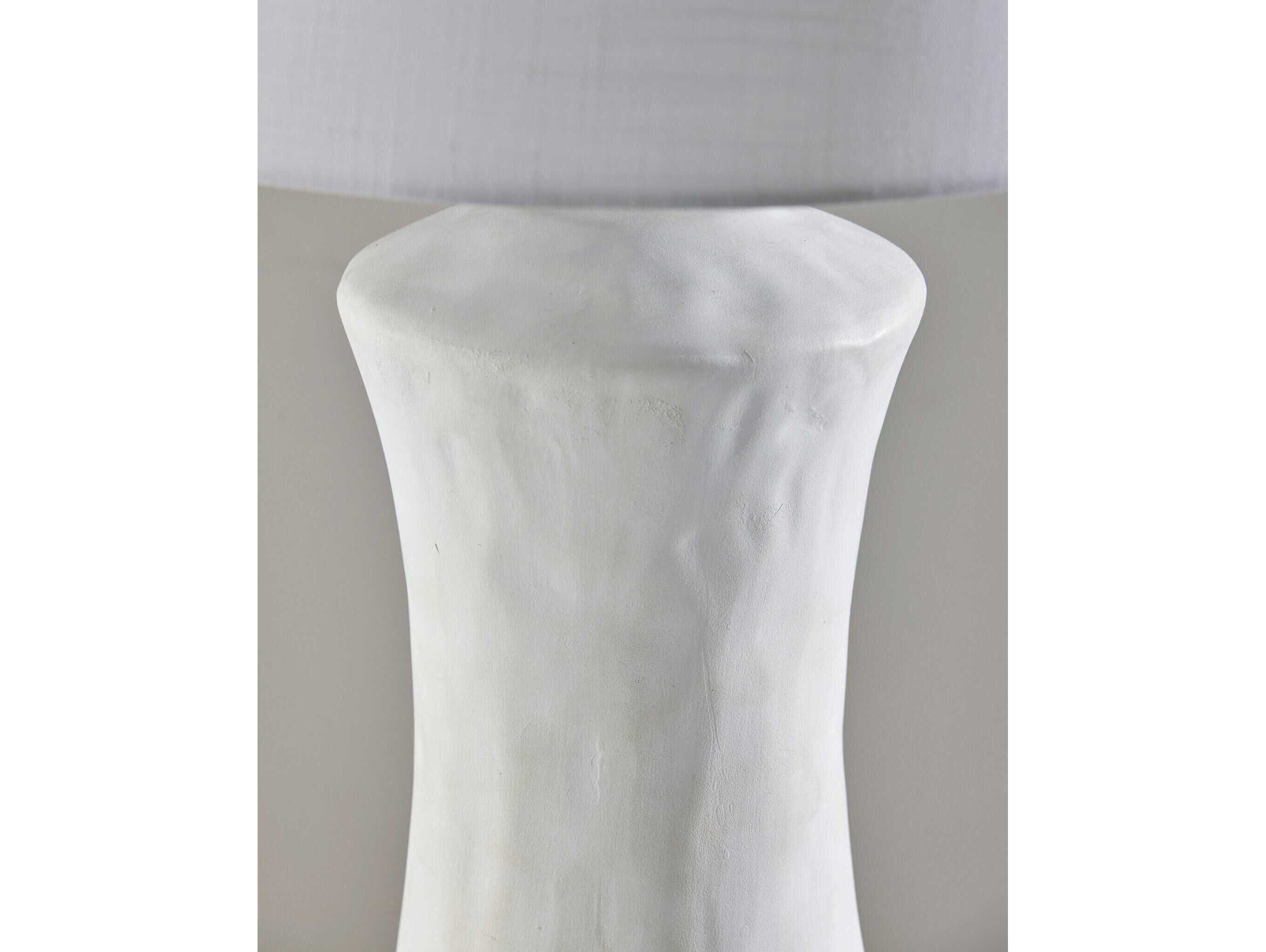 Adesso Marissa Matte White Fabric Buffet Lamp