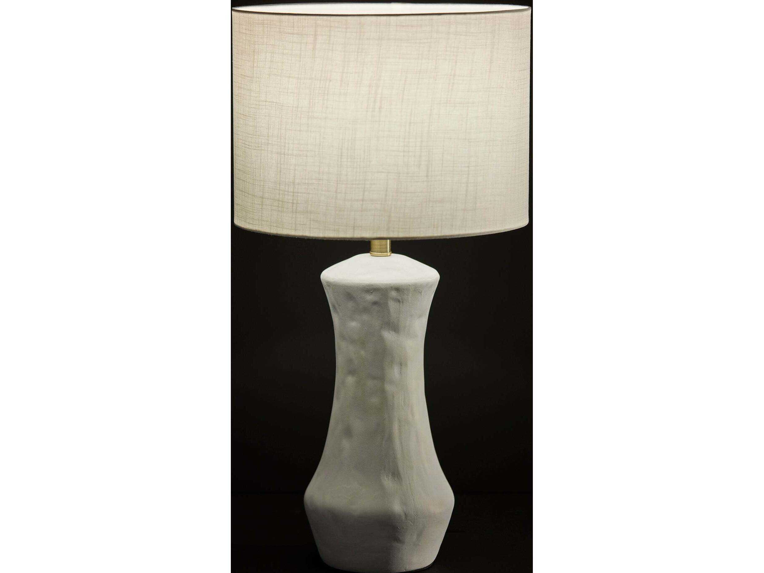 Adesso Marissa Matte White Fabric Buffet Lamp