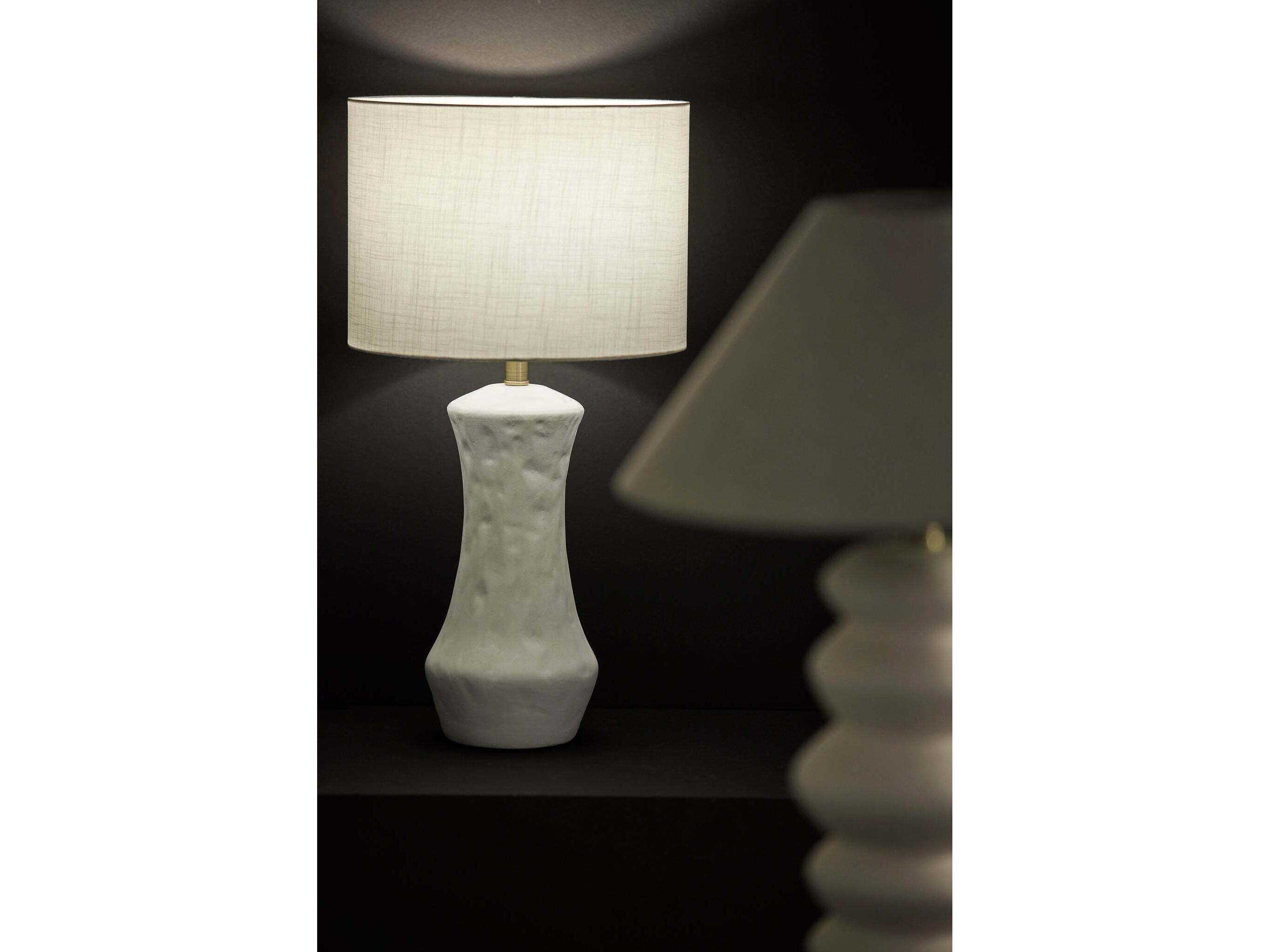 Adesso Marissa Matte White Fabric Buffet Lamp