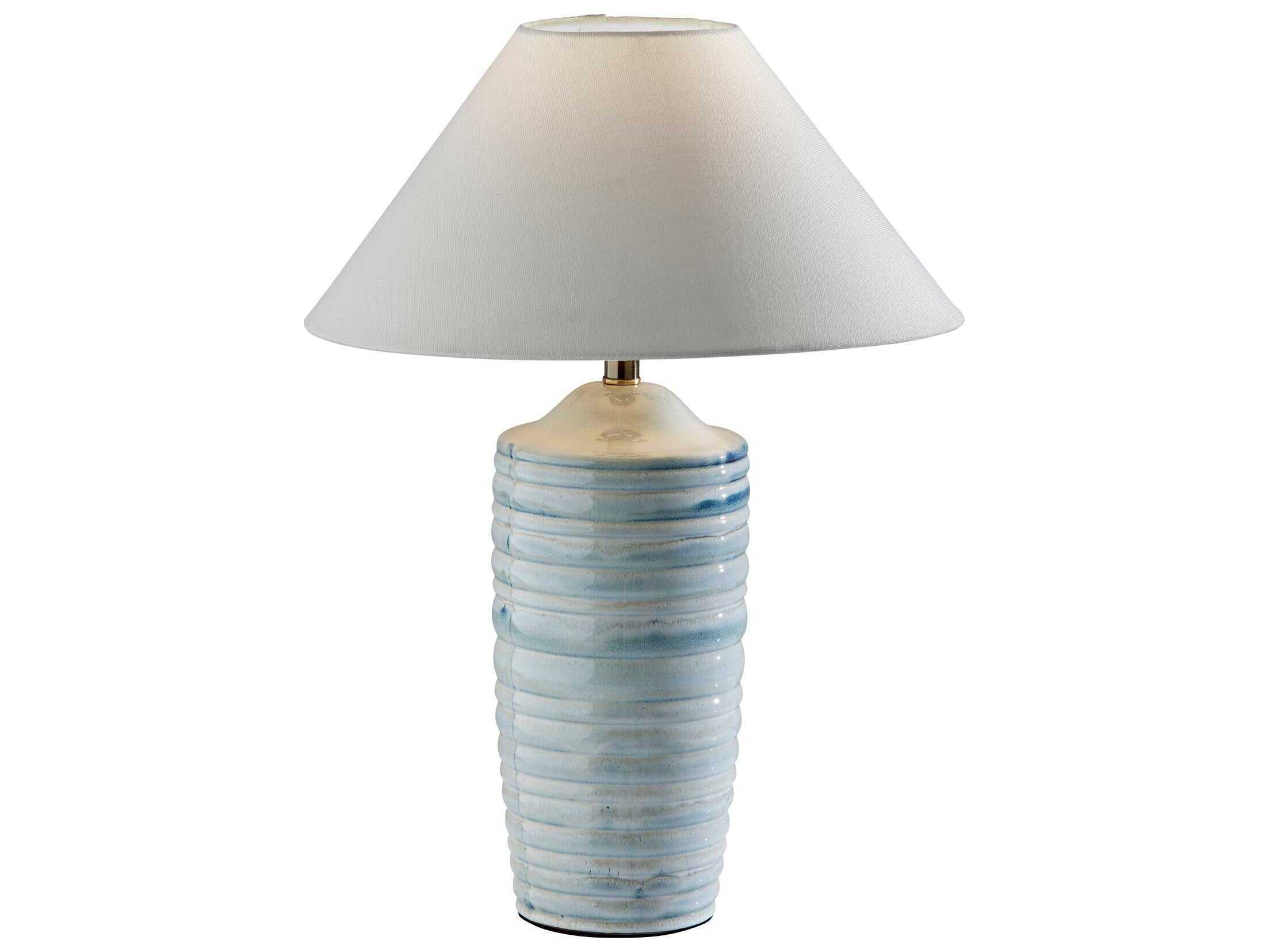 Adesso Catalina Light Blue Ribbed Buffet Lamp