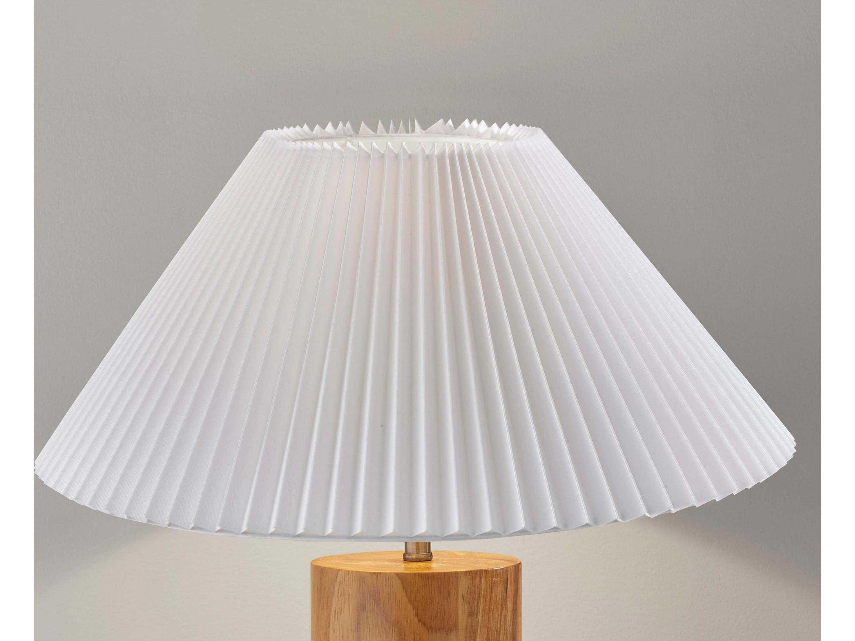 Adesso Marta Natural White Pleated Fabric Brown Buffet Lamp