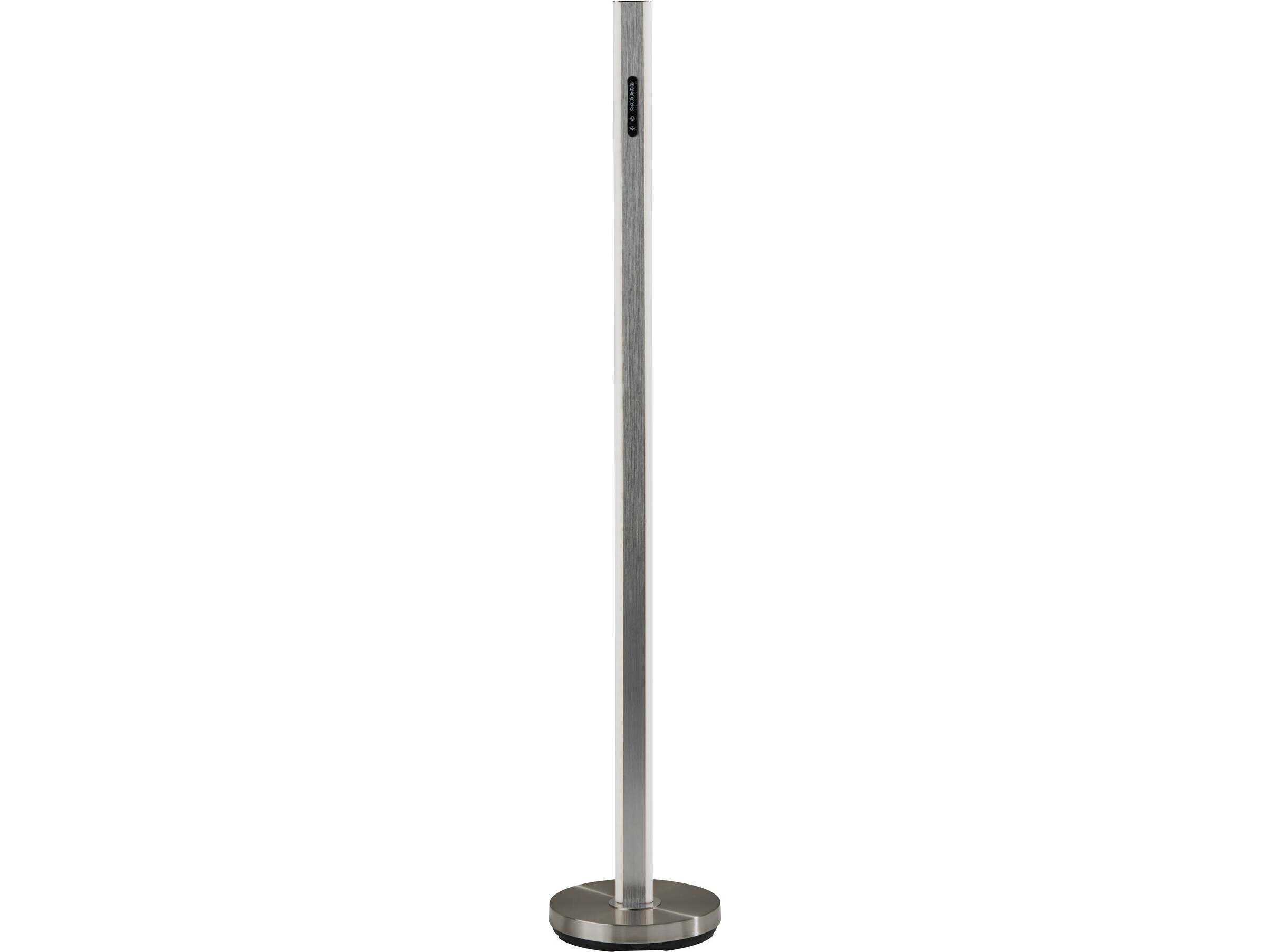 Adesso Marla Brushed Steel Frosted Plastic Floor Lamp