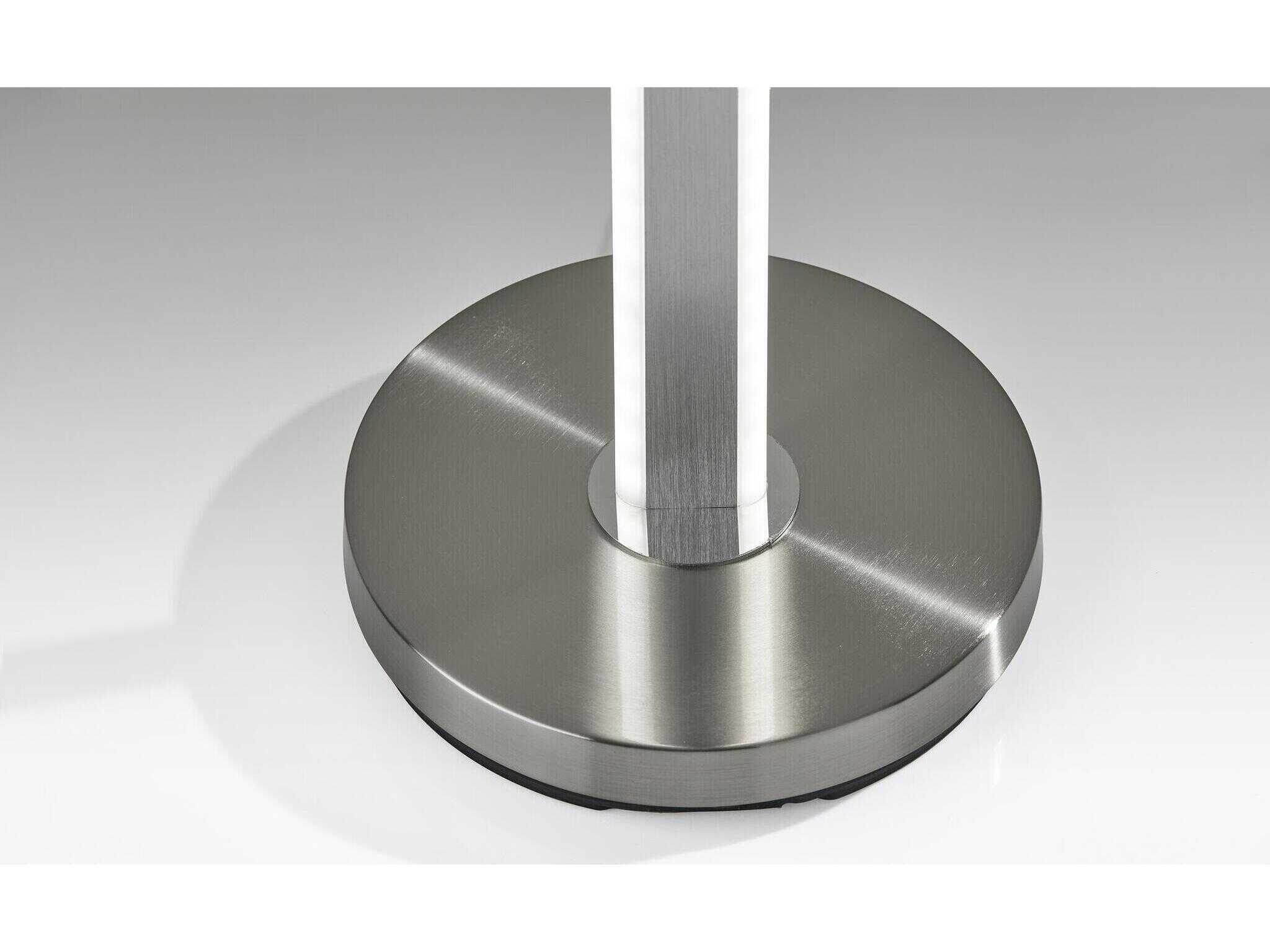 Adesso Marla Brushed Steel Frosted Plastic Floor Lamp