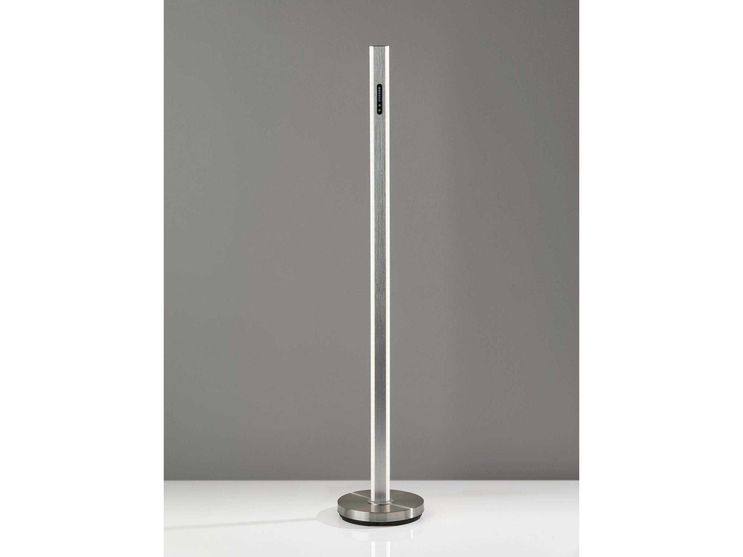 Adesso Marla Brushed Steel Frosted Plastic Floor Lamp