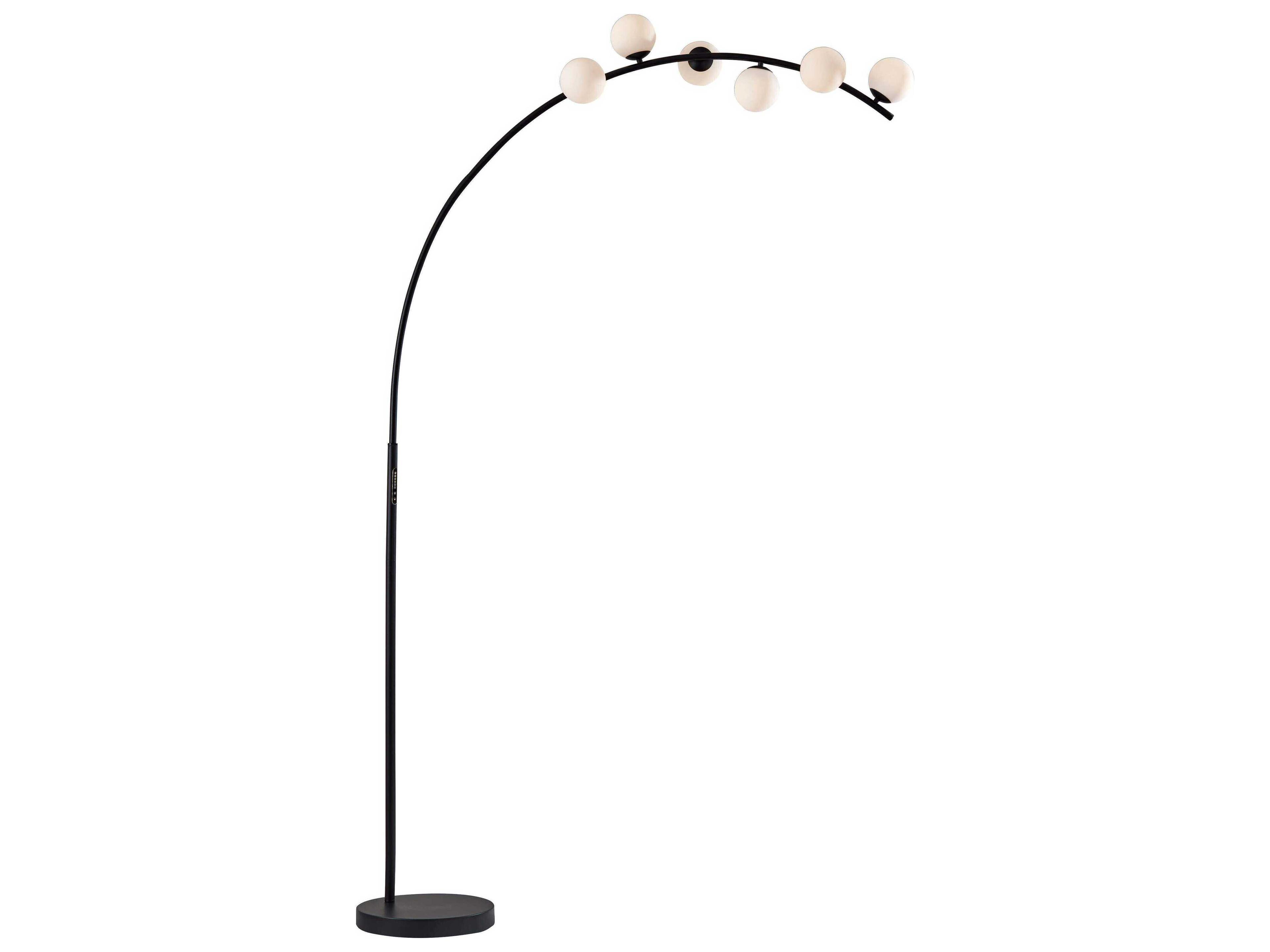 Adesso Ronan Black Matte White Opal Glass Floor Lamp